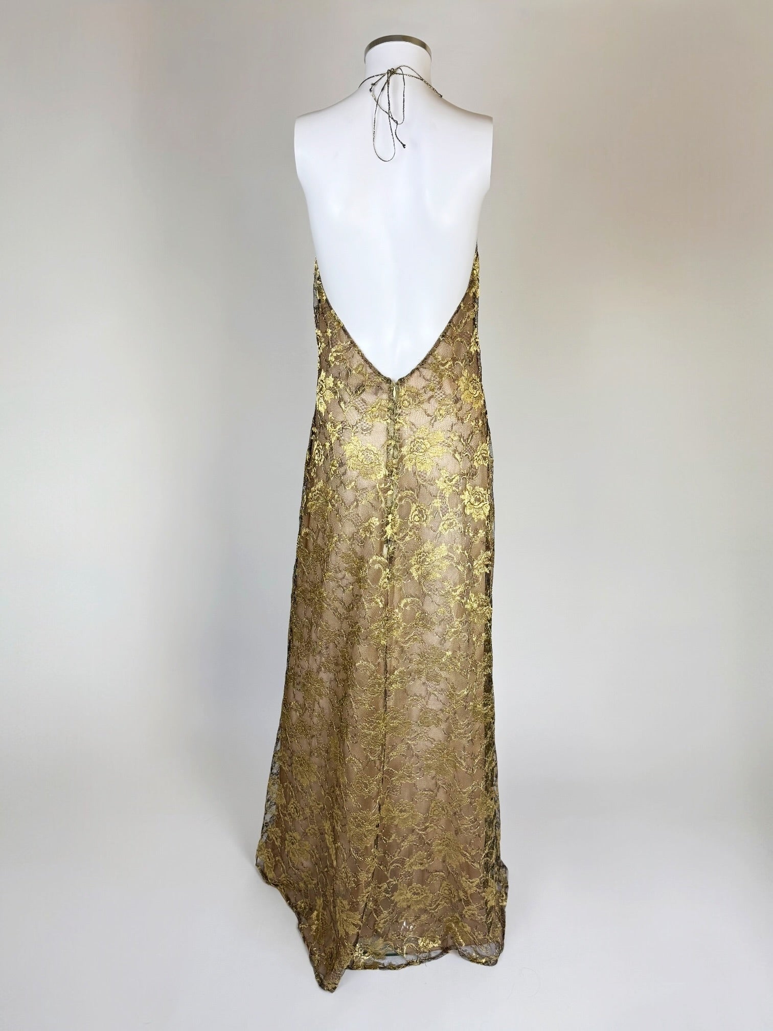 Ralph Lauren Gold Lace Gown, FW 1996