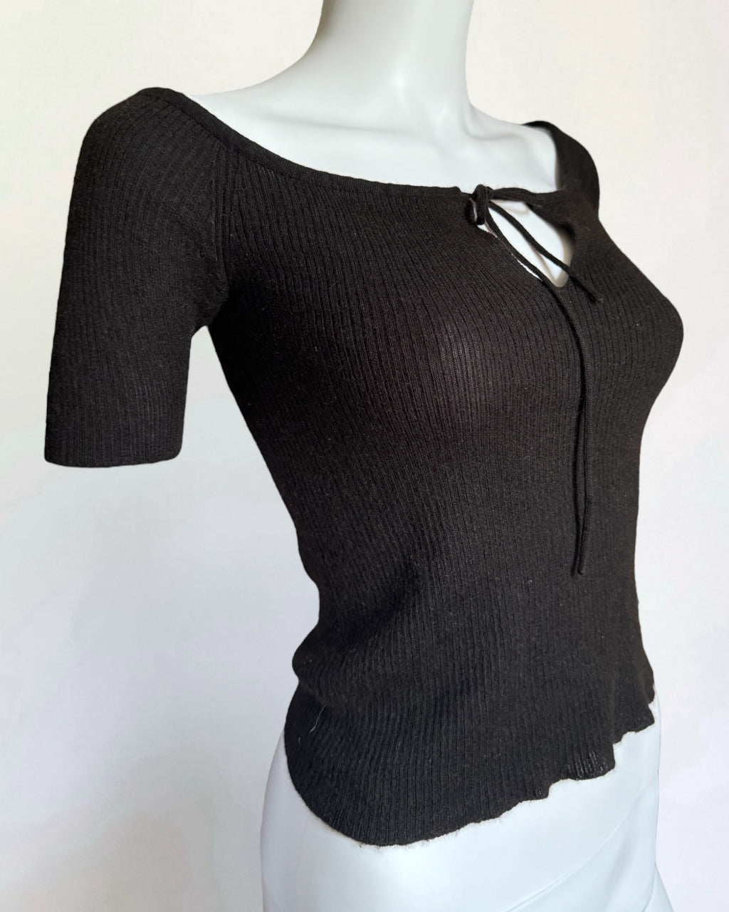 Prada Black Cashmere Tie Top, c. 2000s
