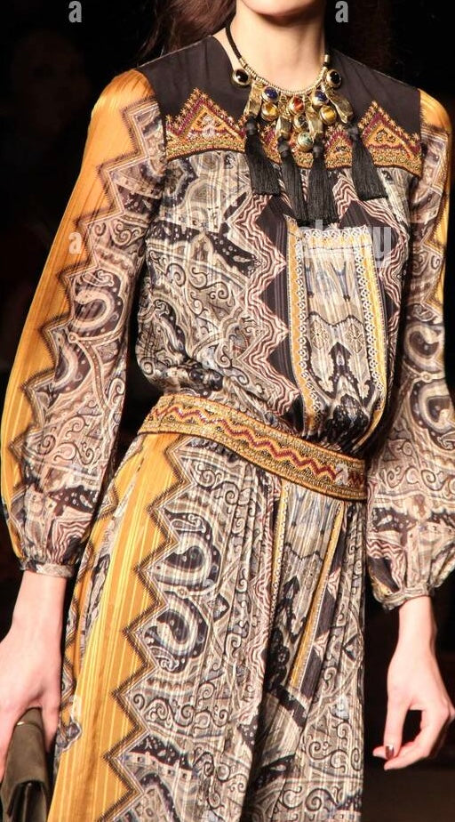Etro Printed Silk Gown with Open Back, FW 2014