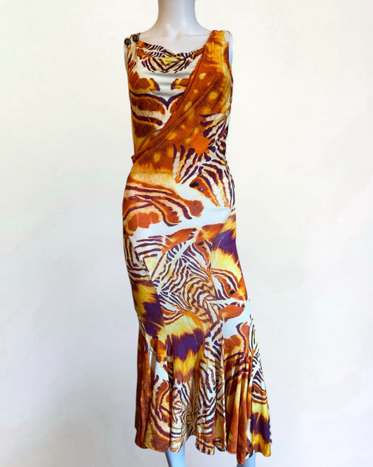 Roberto Cavalli Animal Print Midi Dress, c. 2000s