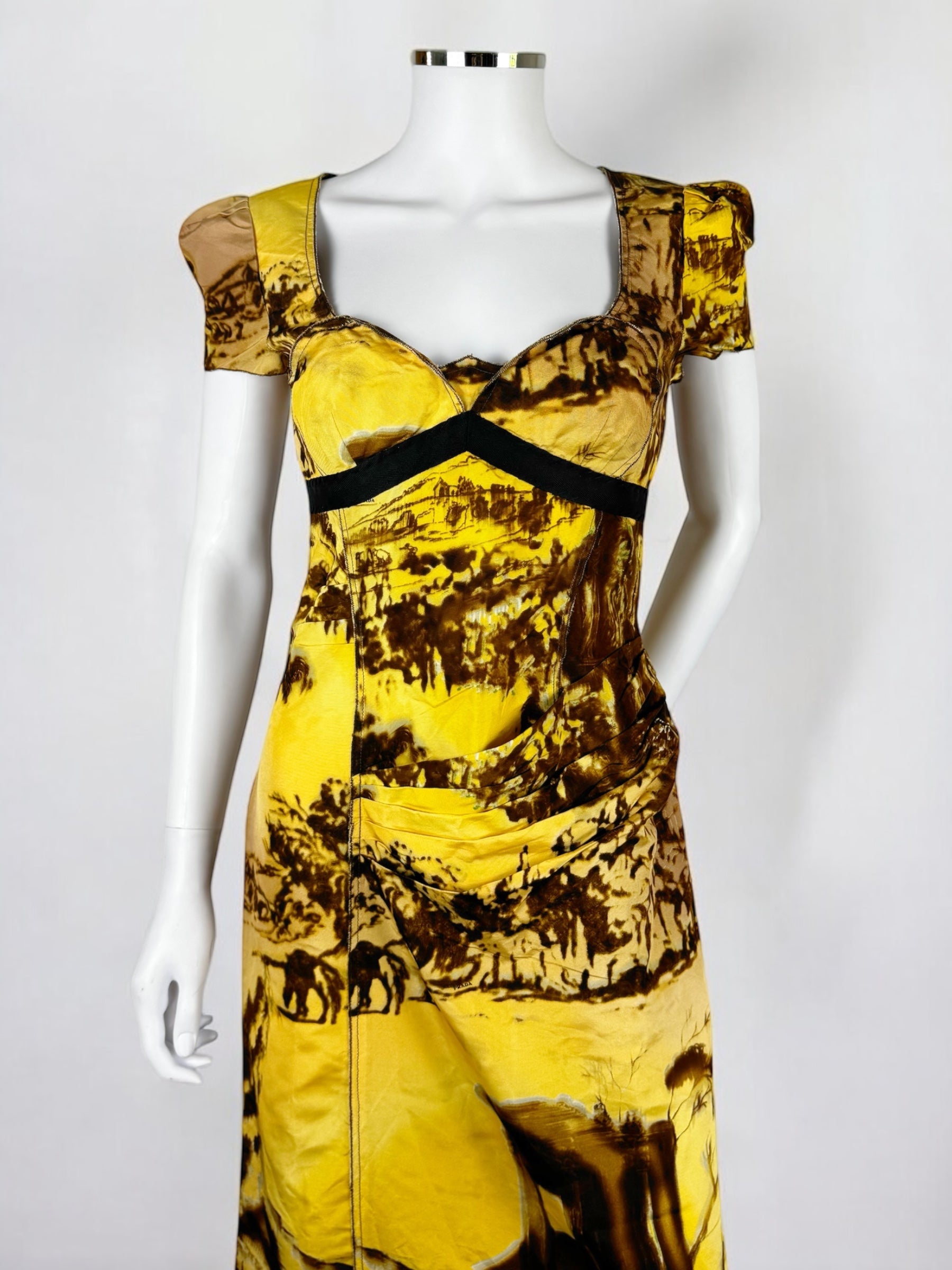 Prada Silk Roman Countryside Dress, FW 2004