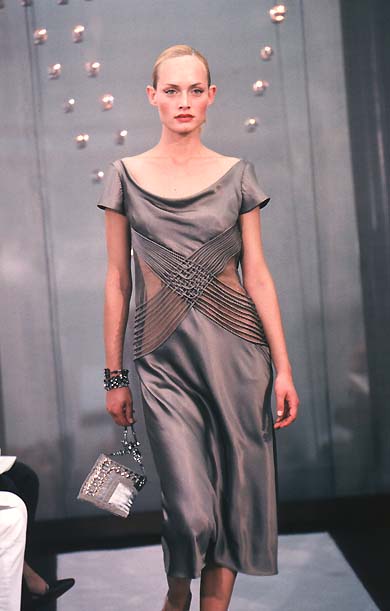 Valentino Black Lattice Evening Gown, SS 1999