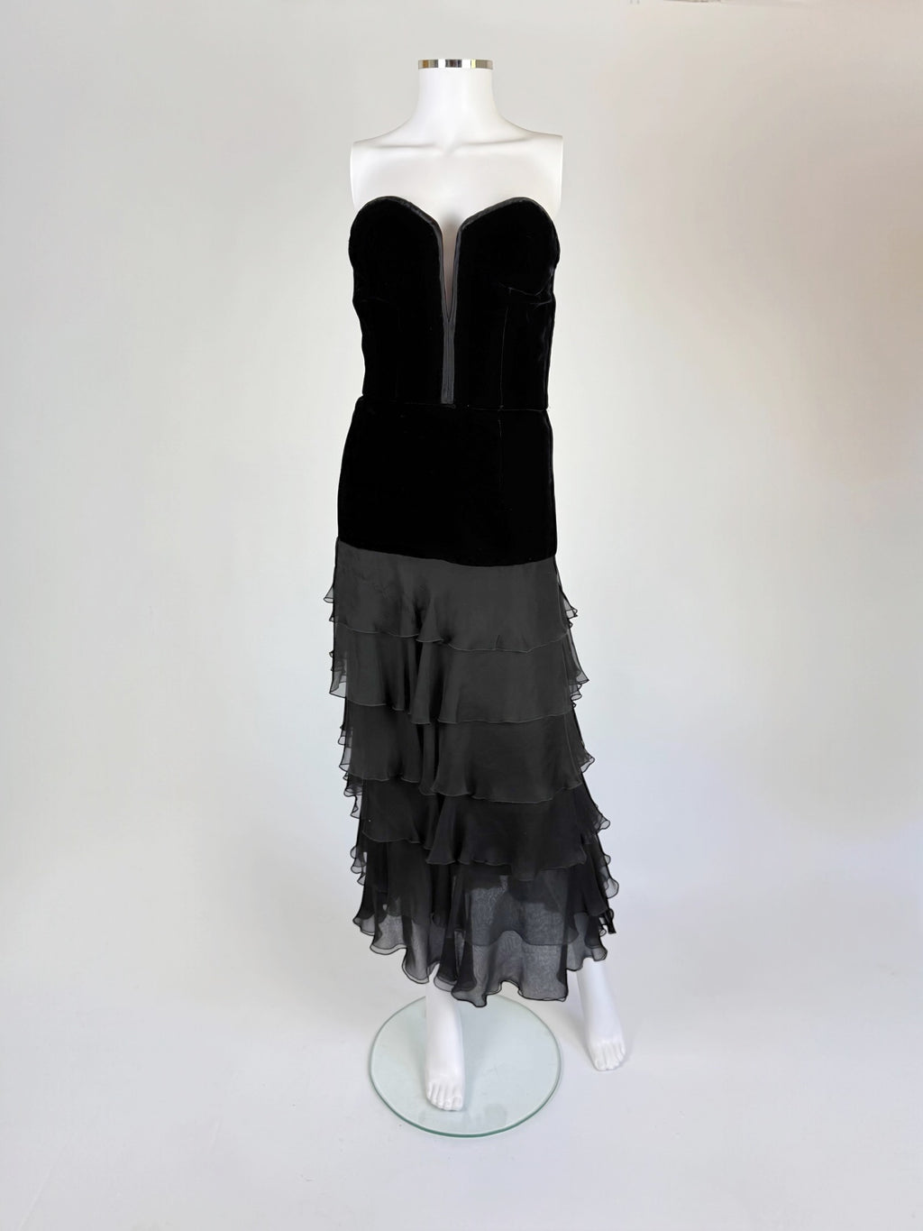 Valentino Velvet and Silk Evening Dress, FW 1995