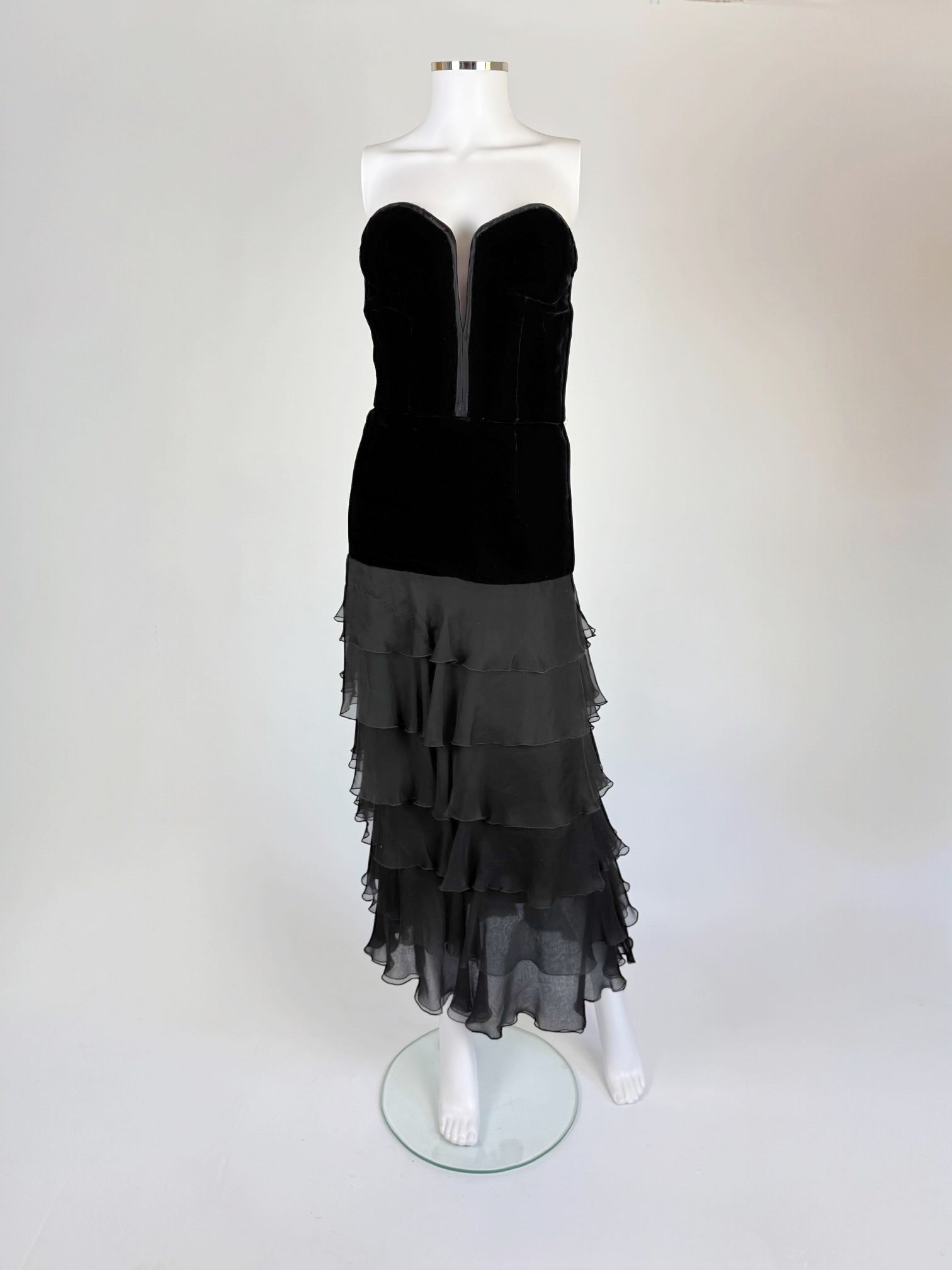 Valentino Velvet and Silk Evening Dress, FW 1995