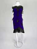 Christian Lacroix Silk Velvet Feather Dress, FW 1988