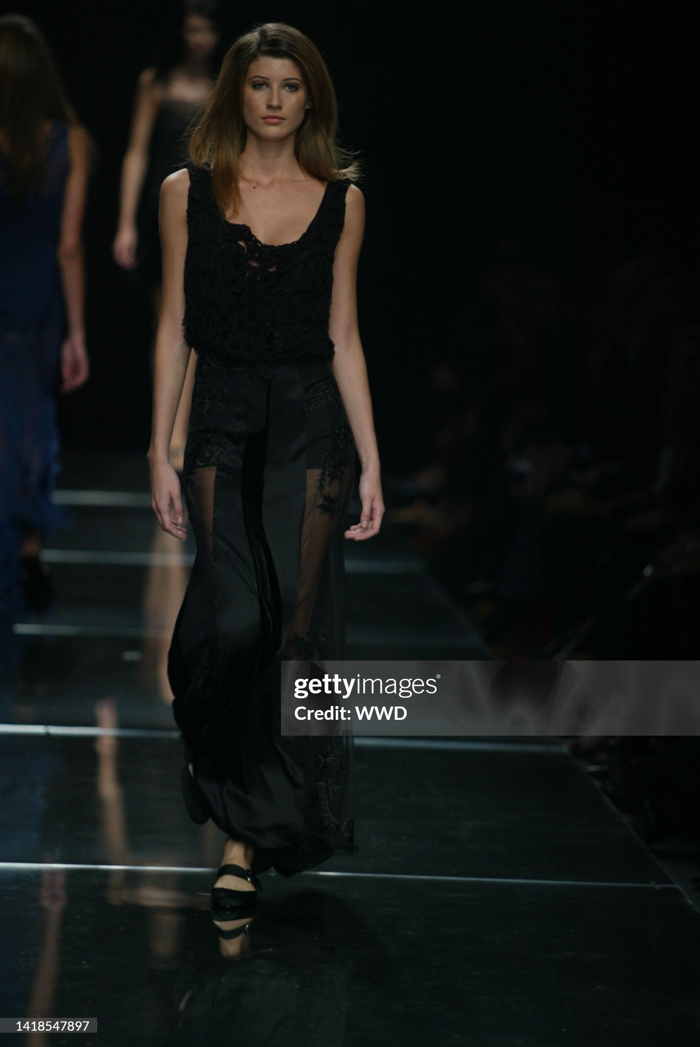 Alberta Ferretti Black Silk and Velvet Gown, SS 2003