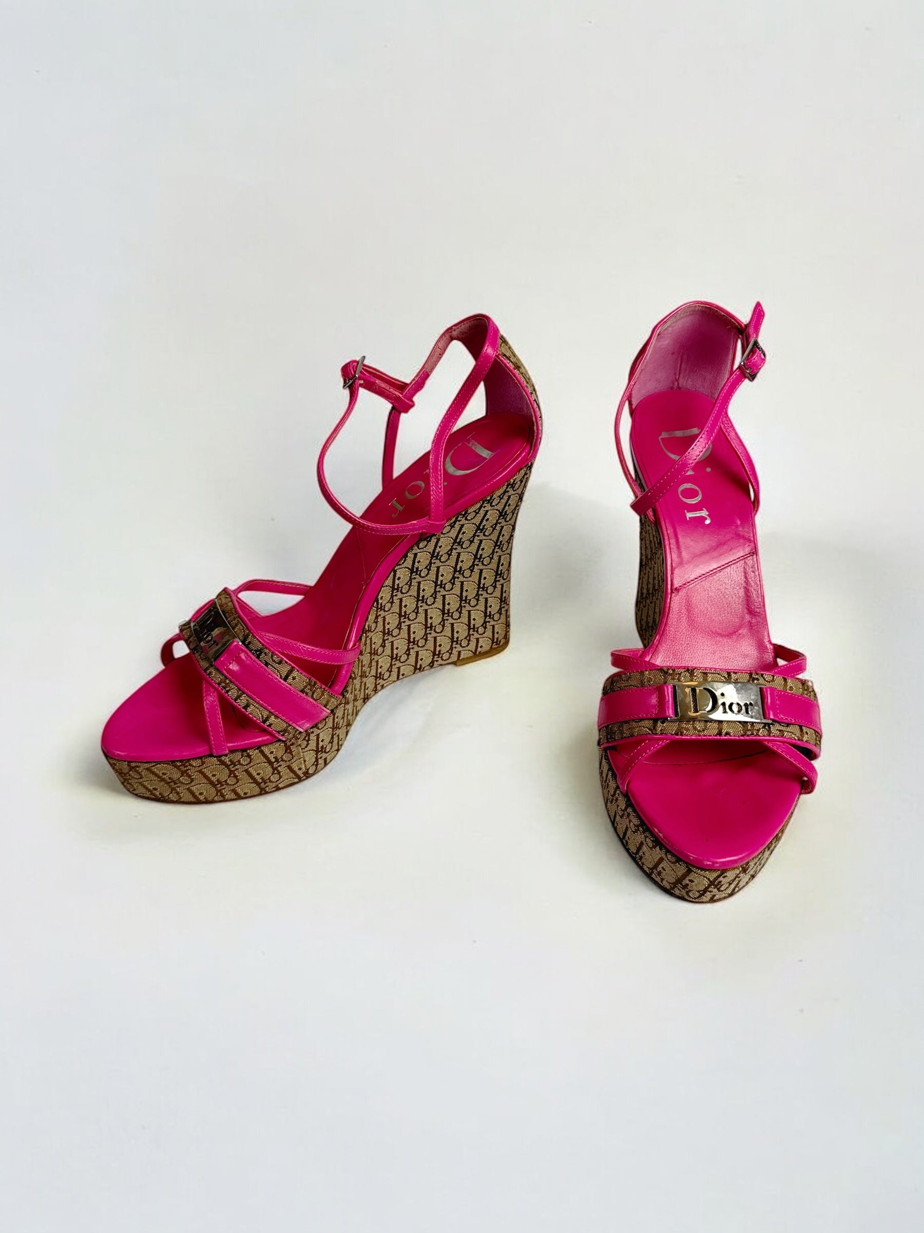 Christian Dior by John Galliano Diorissimo Wedge Sandals, c. 2000s