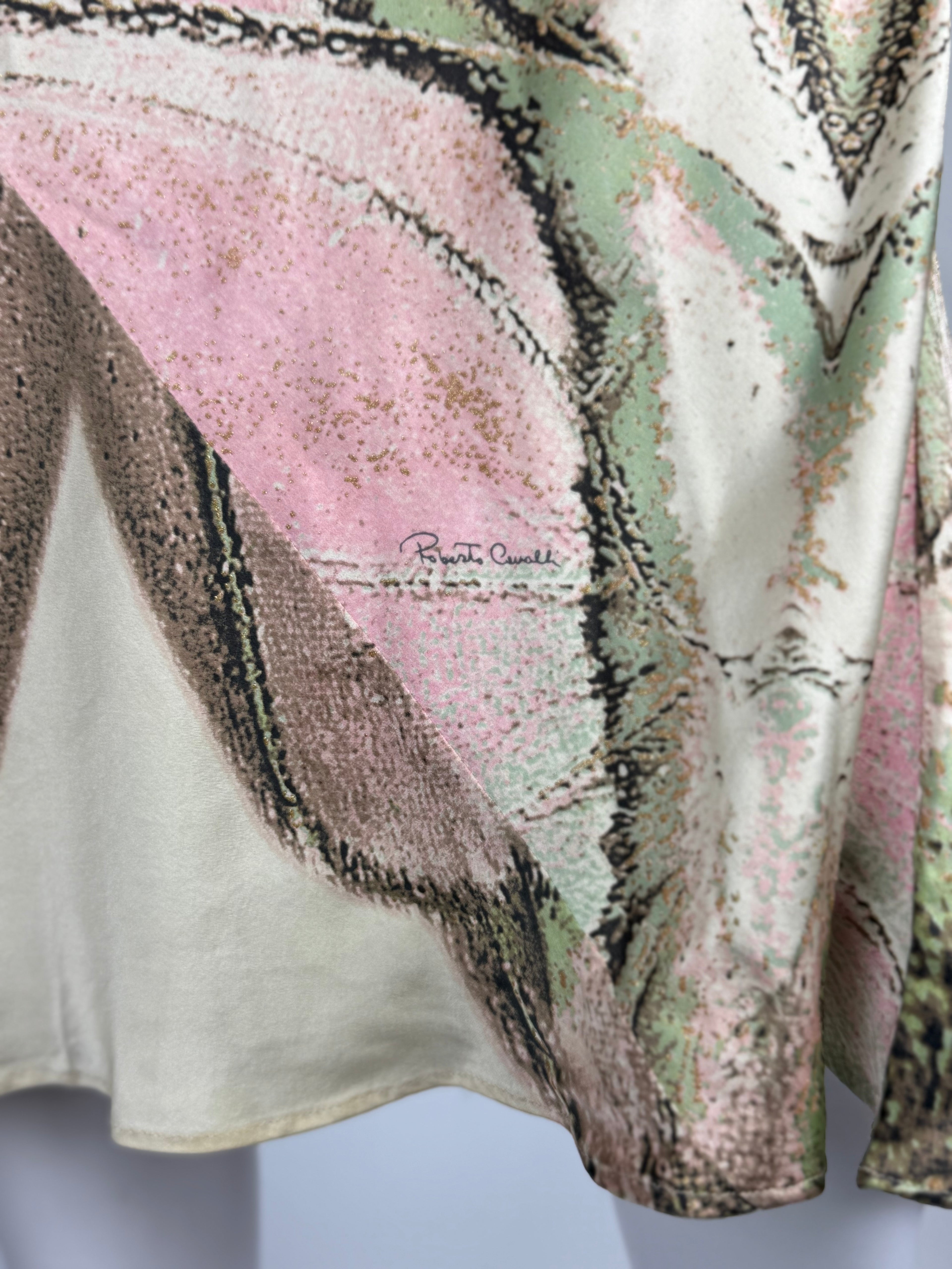 Roberto Cavalli Silk Abstract Skirt, 2004