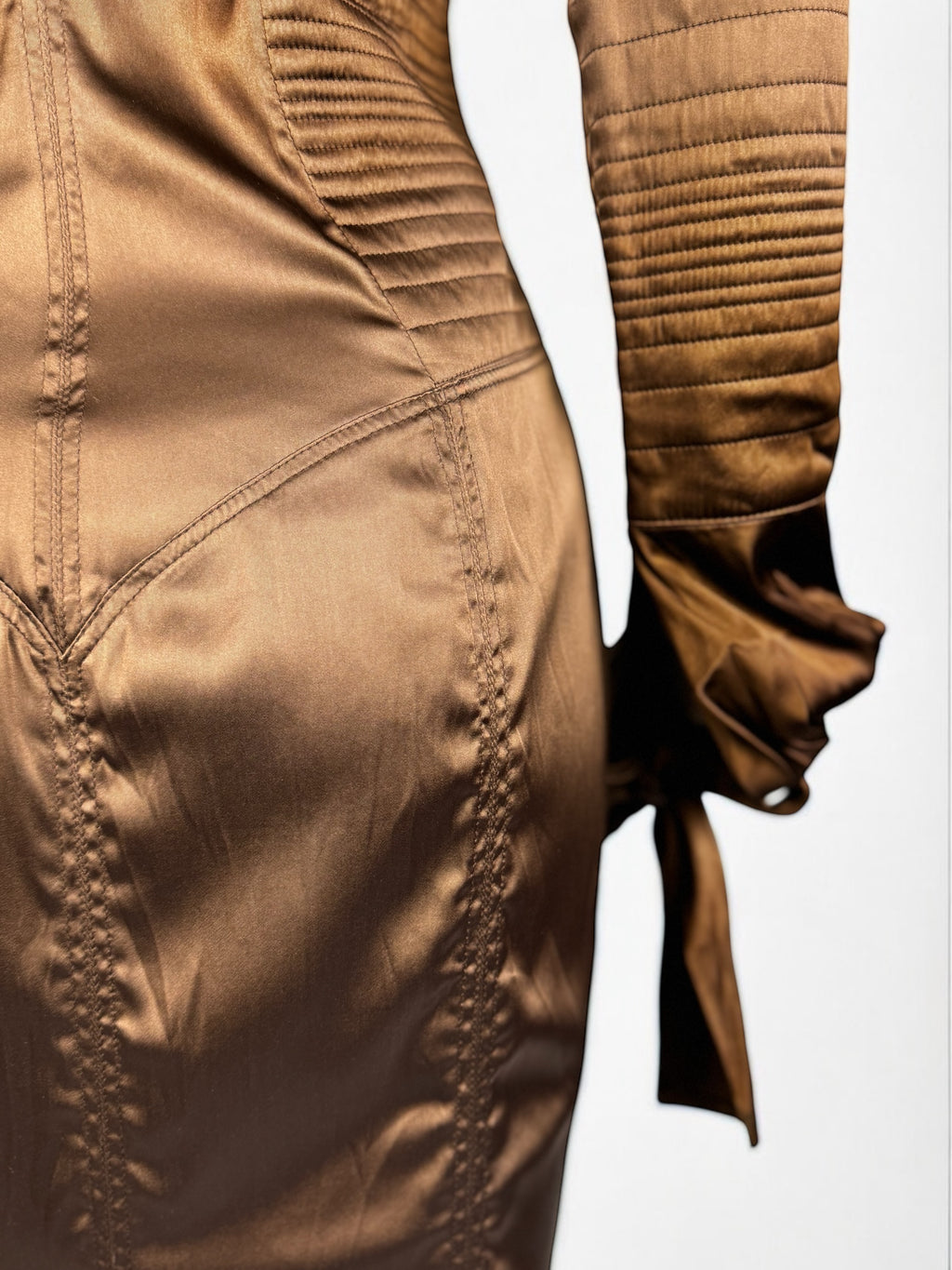 Gucci by Tom Ford Brown Silk Bow Dress, FW 2003