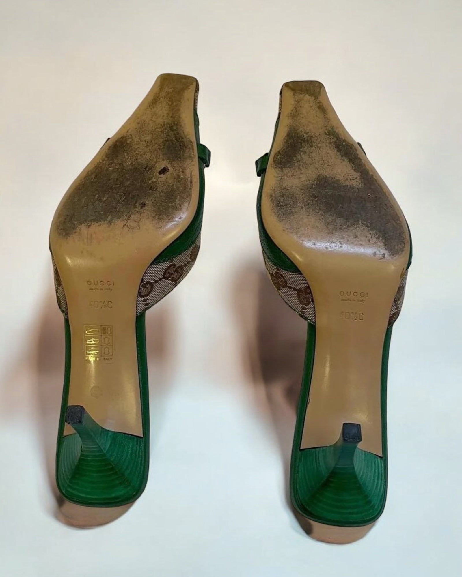 Gucci by Tom Ford Monogram Horsebit Mules, c. 2000s