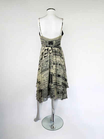 Betsey Johnson Silk Chinese Newspaper Dress, SS 2005
