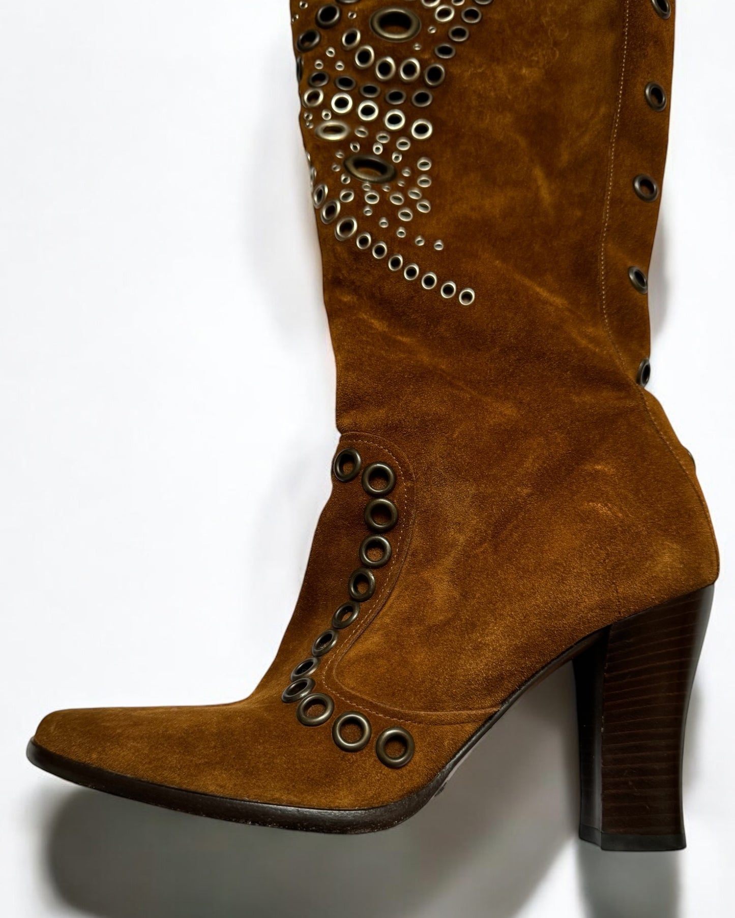 Dolce & Gabbana Suede Butterfly Studded Boots, c. 2000s