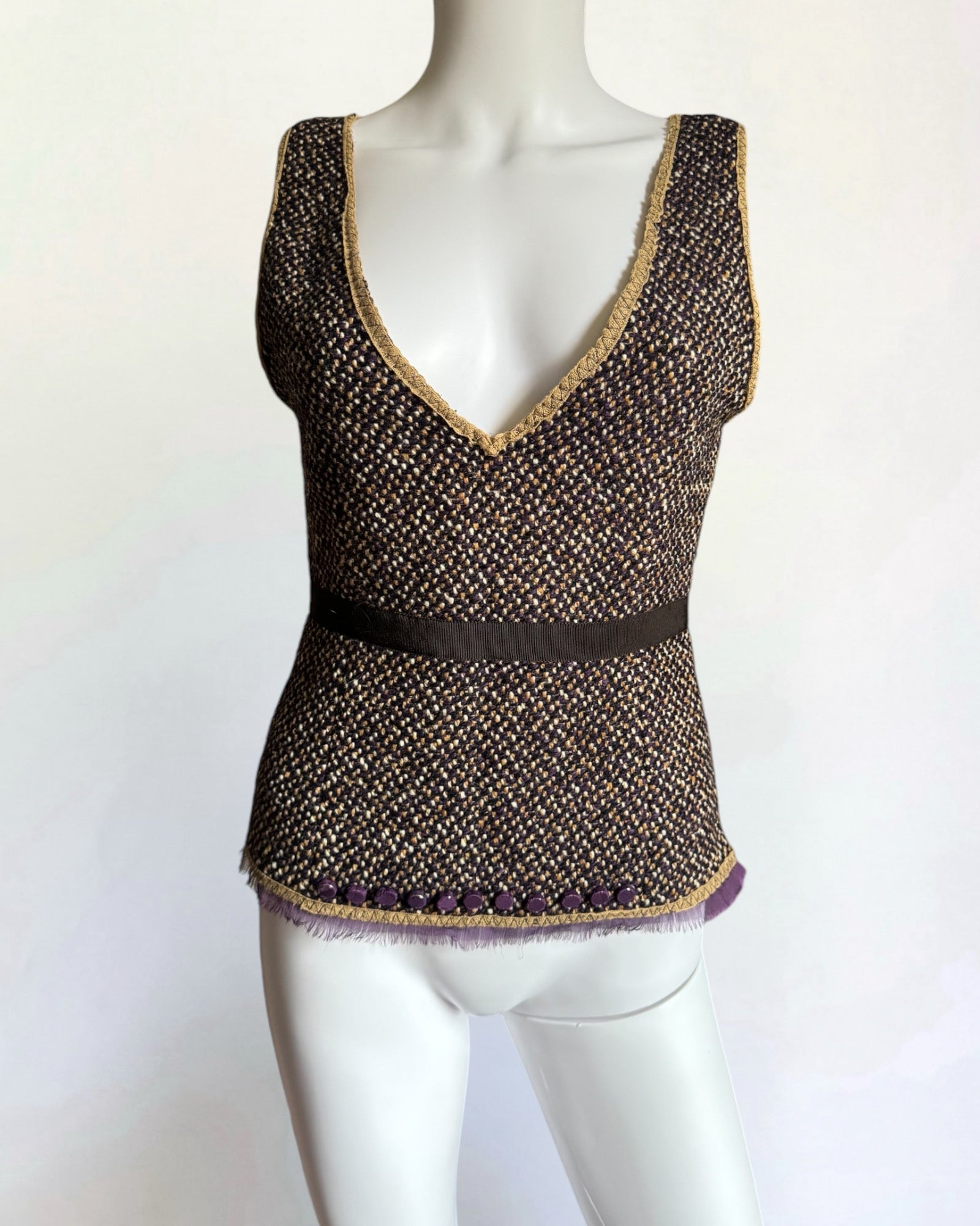 Prada Tweed Wool Top, FW 2000