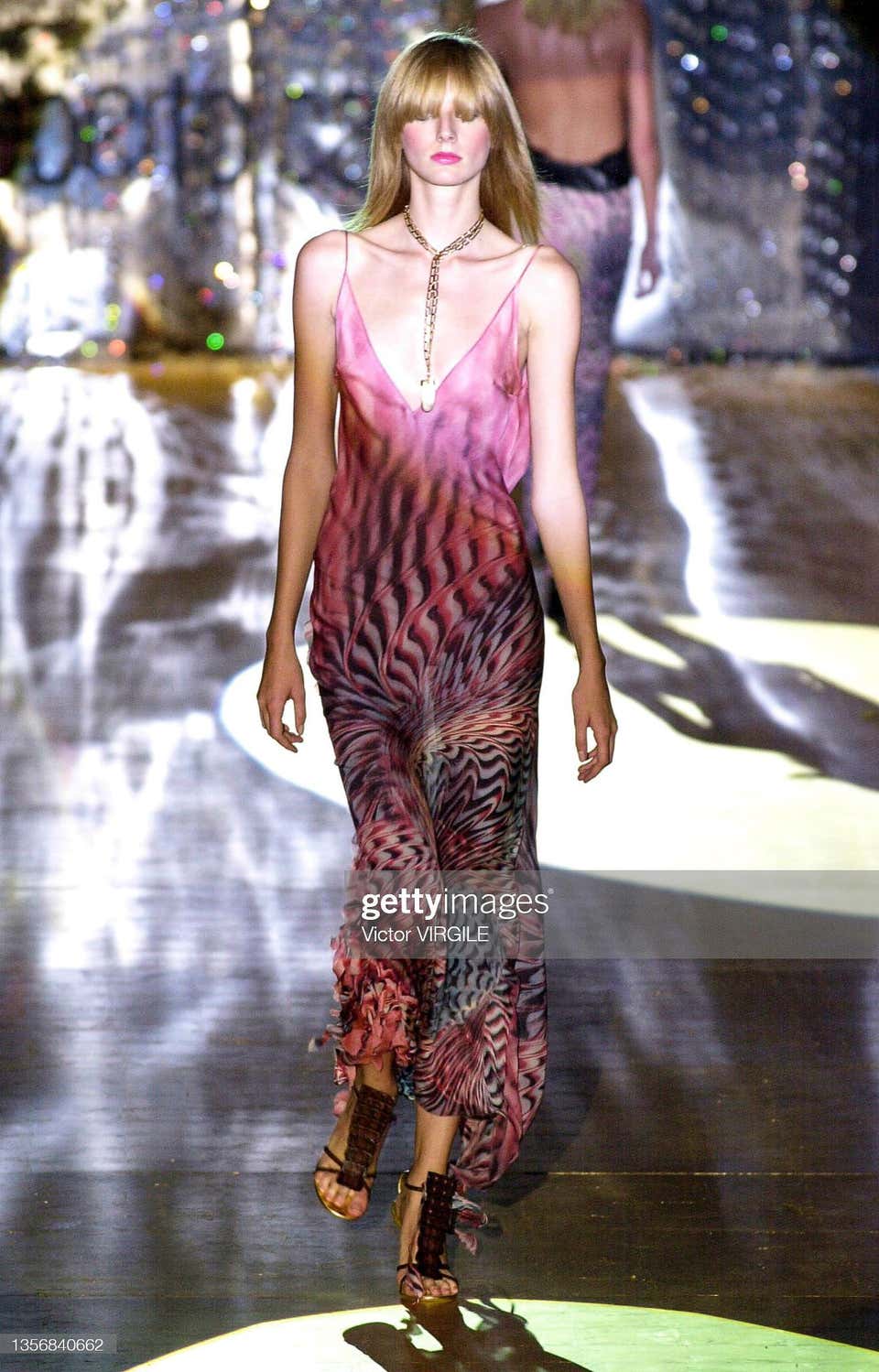 Roberto Cavalli Optical Illusion Silk Dress, SS 2001