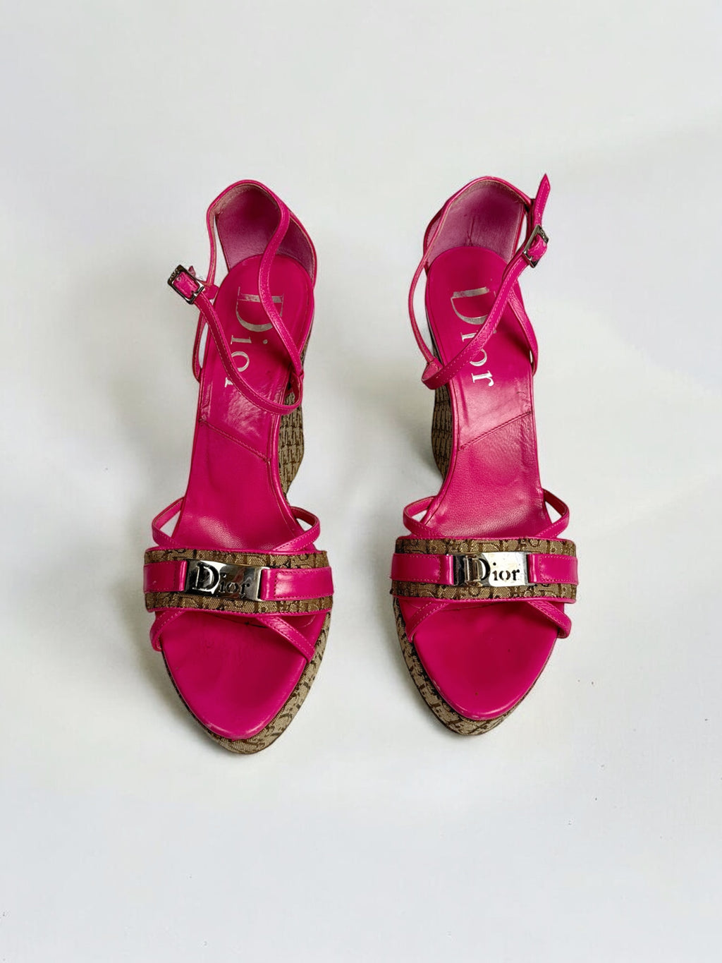 Christian Dior by John Galliano Diorissimo Wedge Sandals, c. 2000s