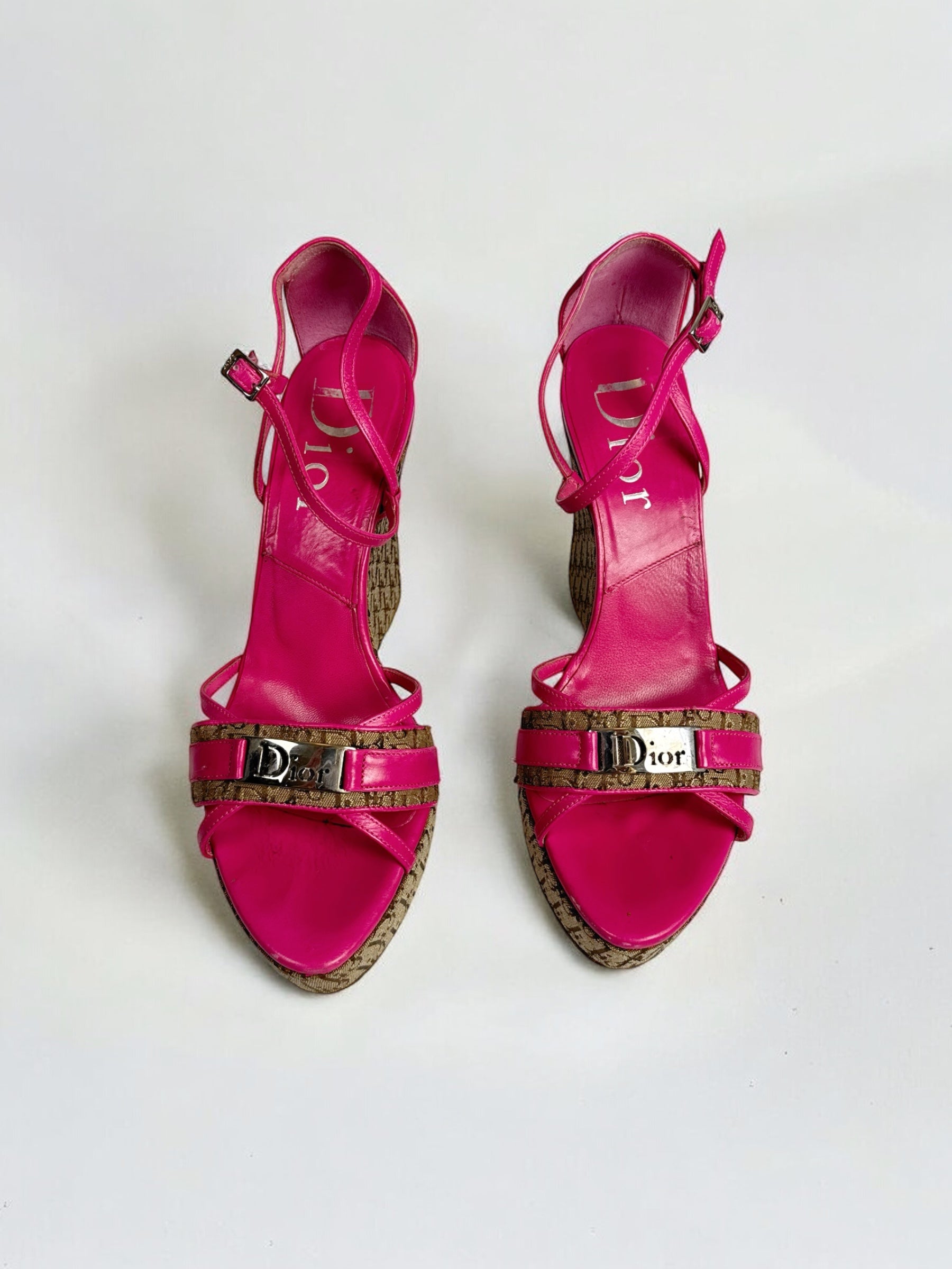 Christian Dior by John Galliano Diorissimo Wedge Sandals, c. 2000s