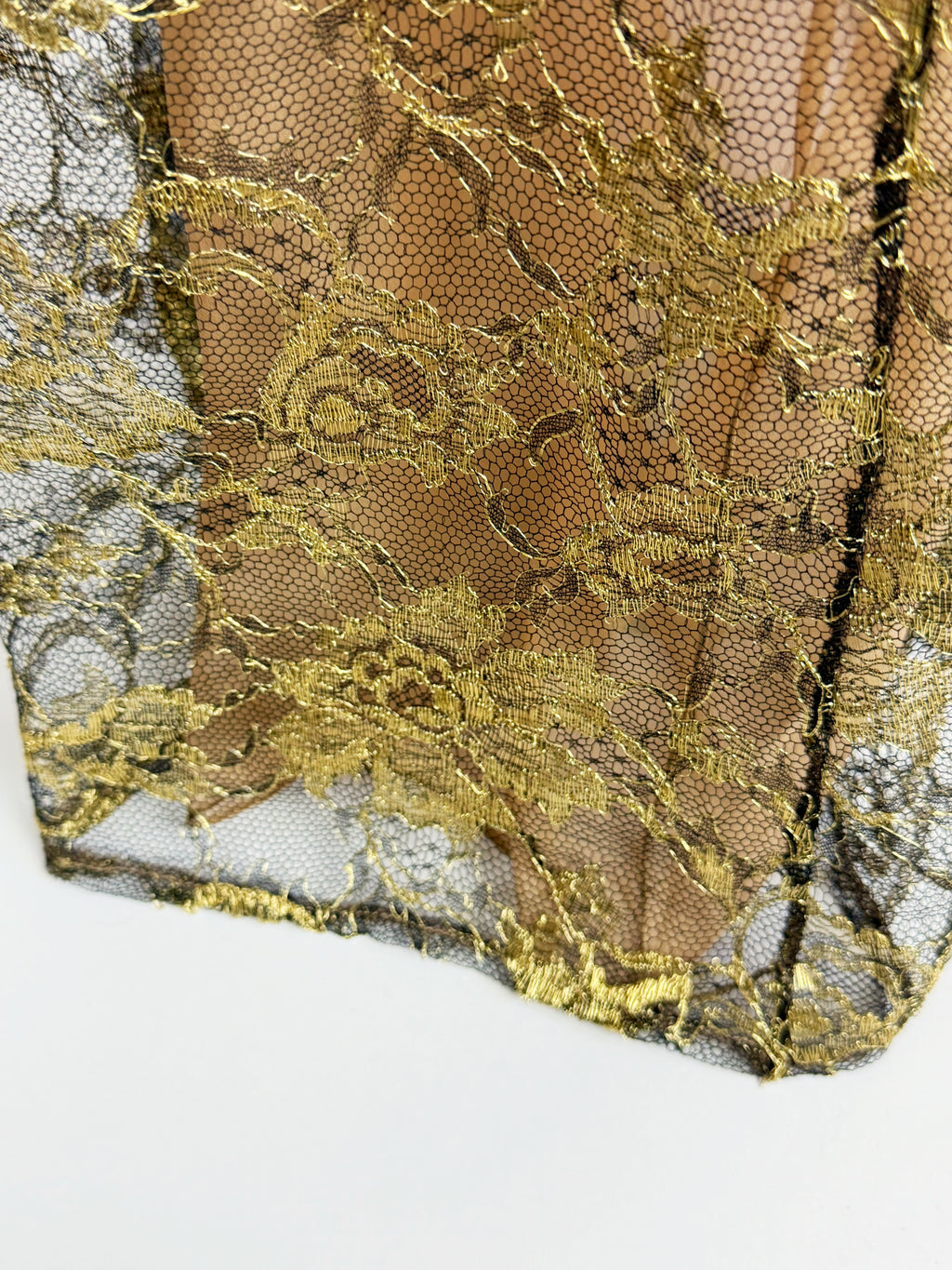 Ralph Lauren Gold Lace Gown, FW 1996