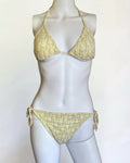 Christian Dior by John Galliano Cream Monogram Bikini, 2004