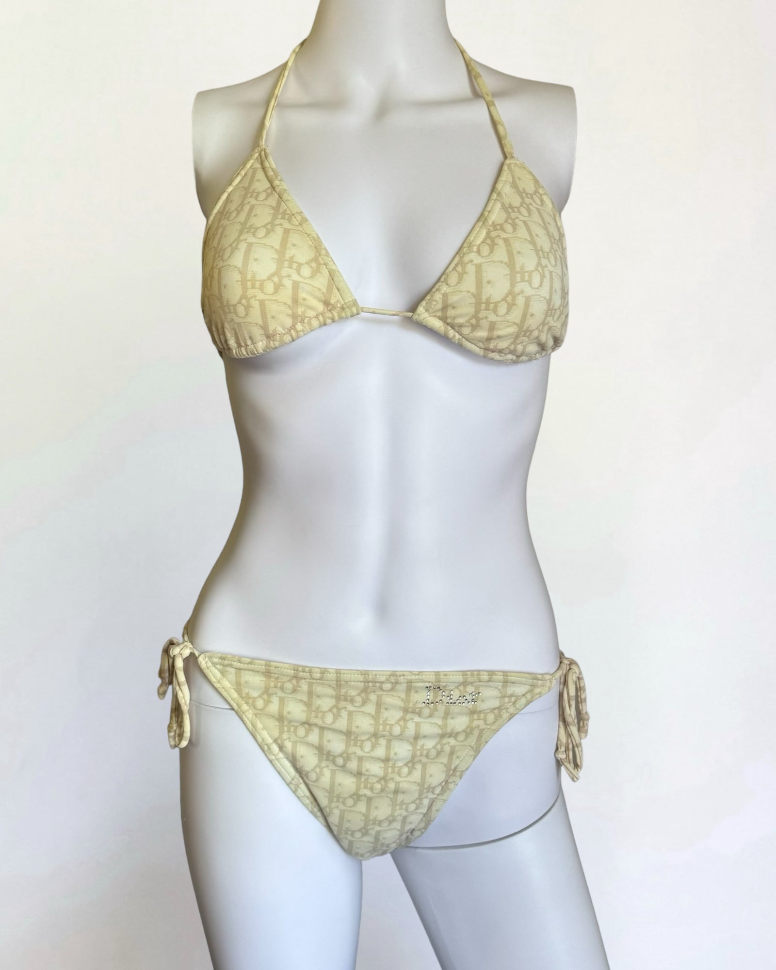 Christian Dior by John Galliano Cream Monogram Bikini, 2004