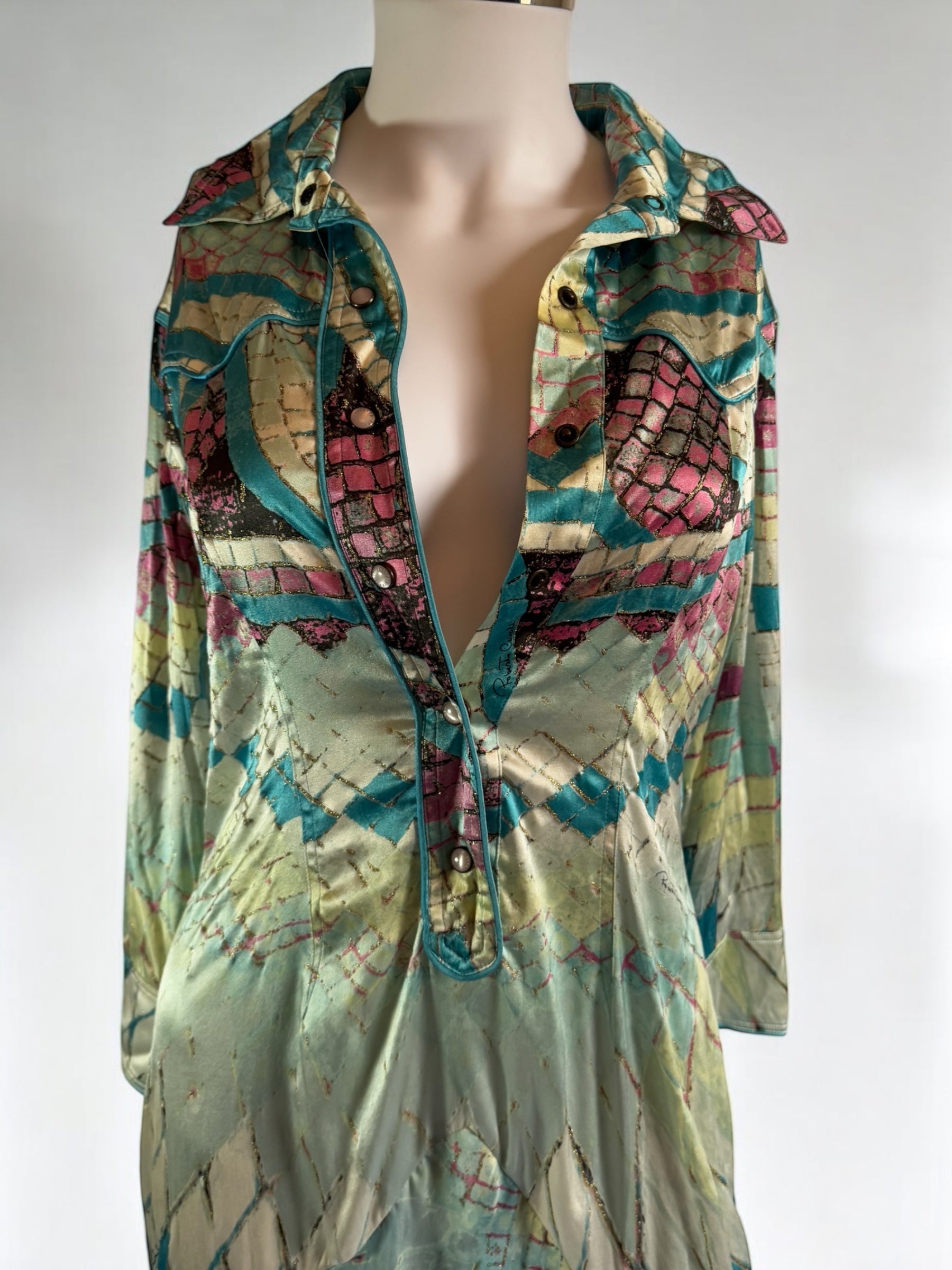Roberto Cavalli Silk Kaleidoscope Dress, SS 2004