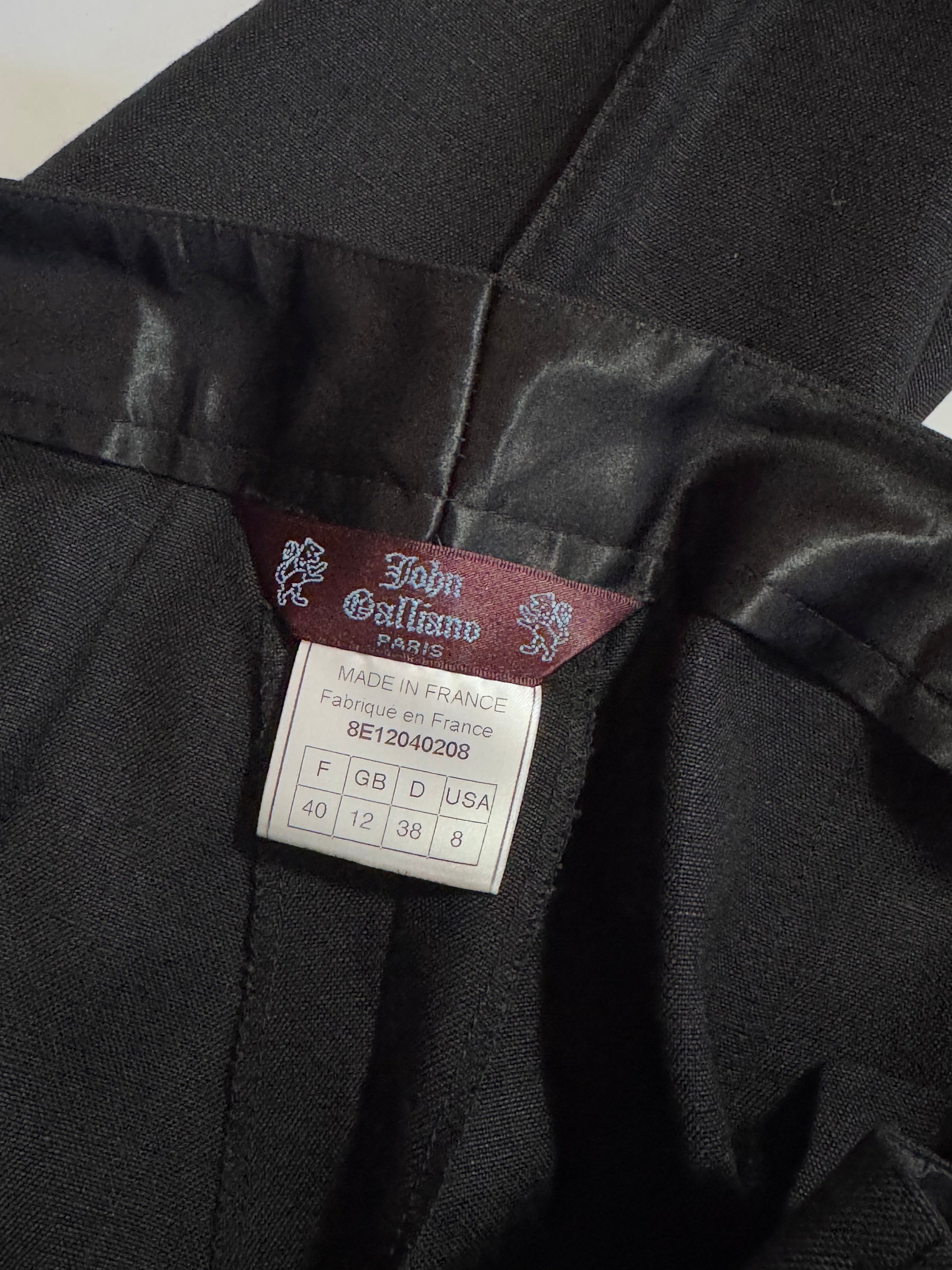 John Galliano Black Linen Blend Tailcoat Suit, SS 1998