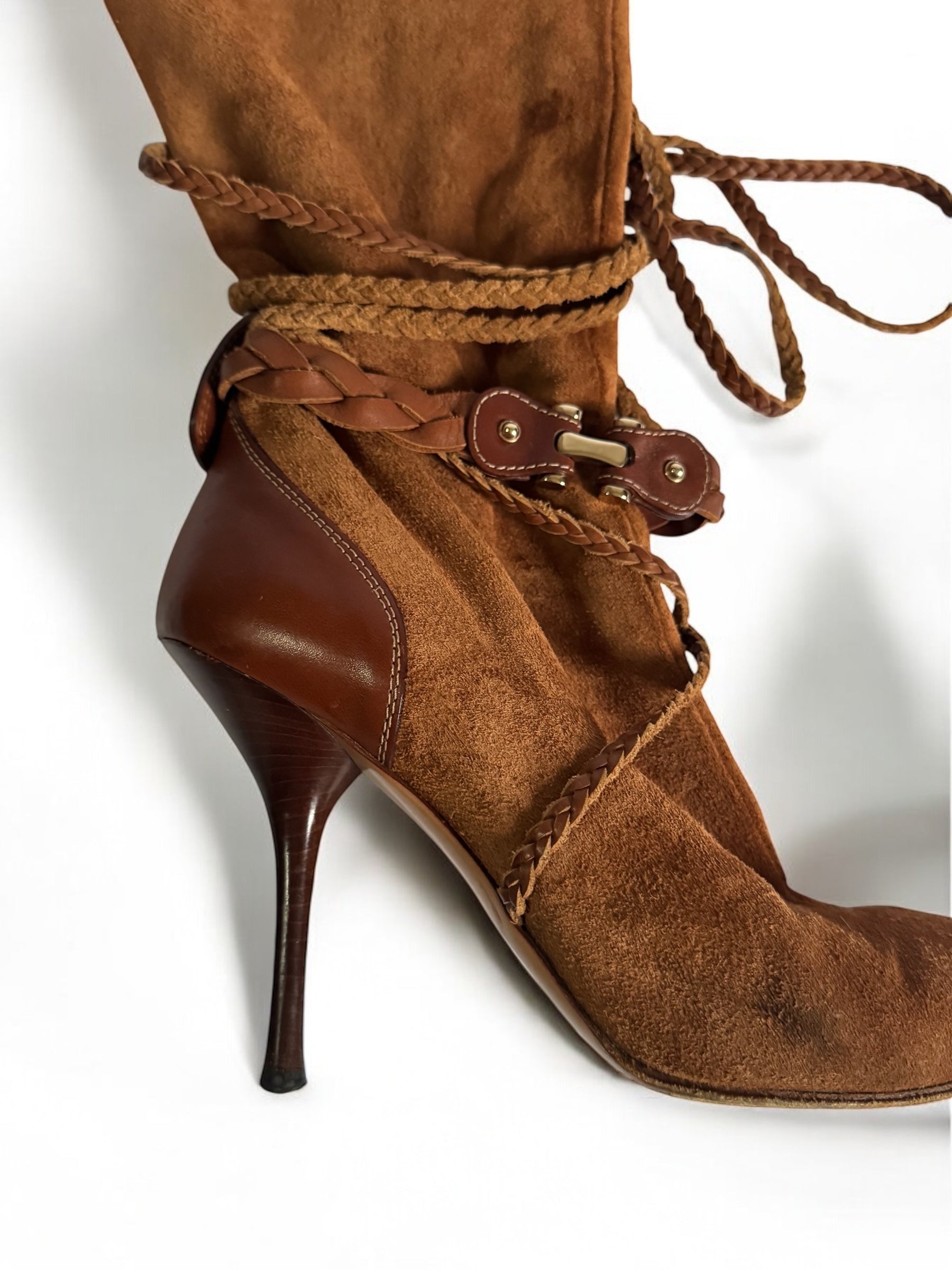 Gucci Tan Suede Western Boots, c. 2000s
