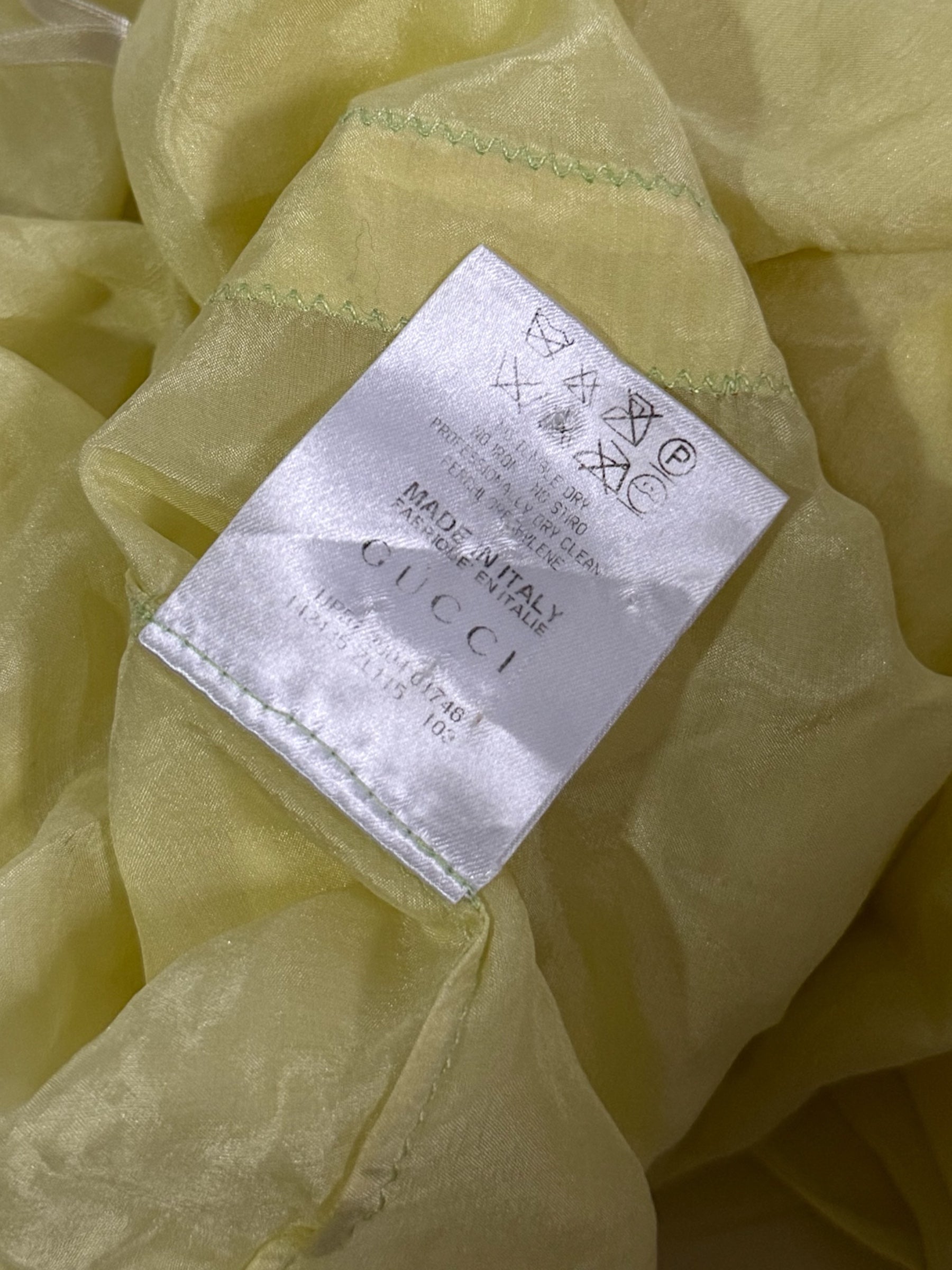 Gucci by Tom Ford Yellow Silk Ruffle Blouse, 2004