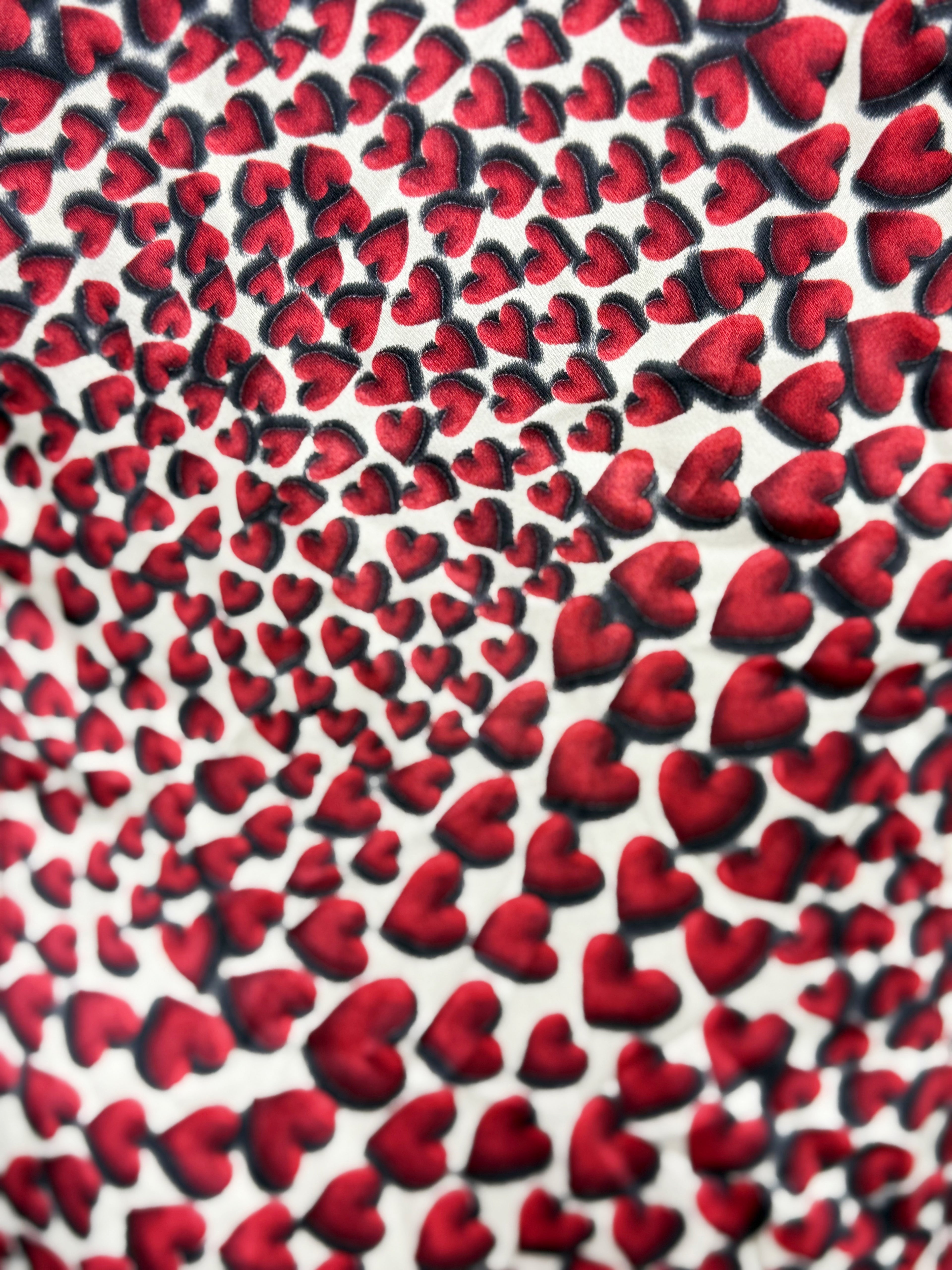 Prada Silk Heart Print Dress, SS 2000