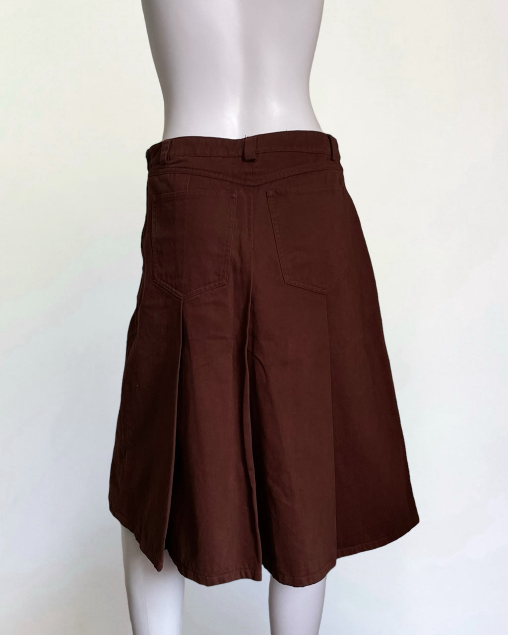 Miu Miu Box Pleat Burgundy Skirt, c. 2000s