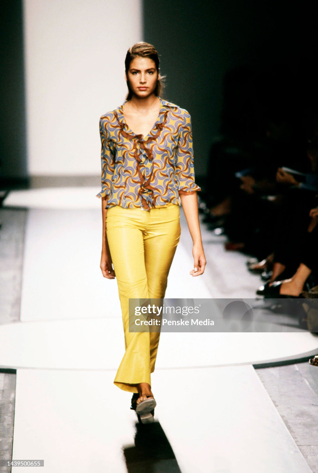 Alberta Ferretti Silk Printed Blouse and Skirt Set, SS 2000