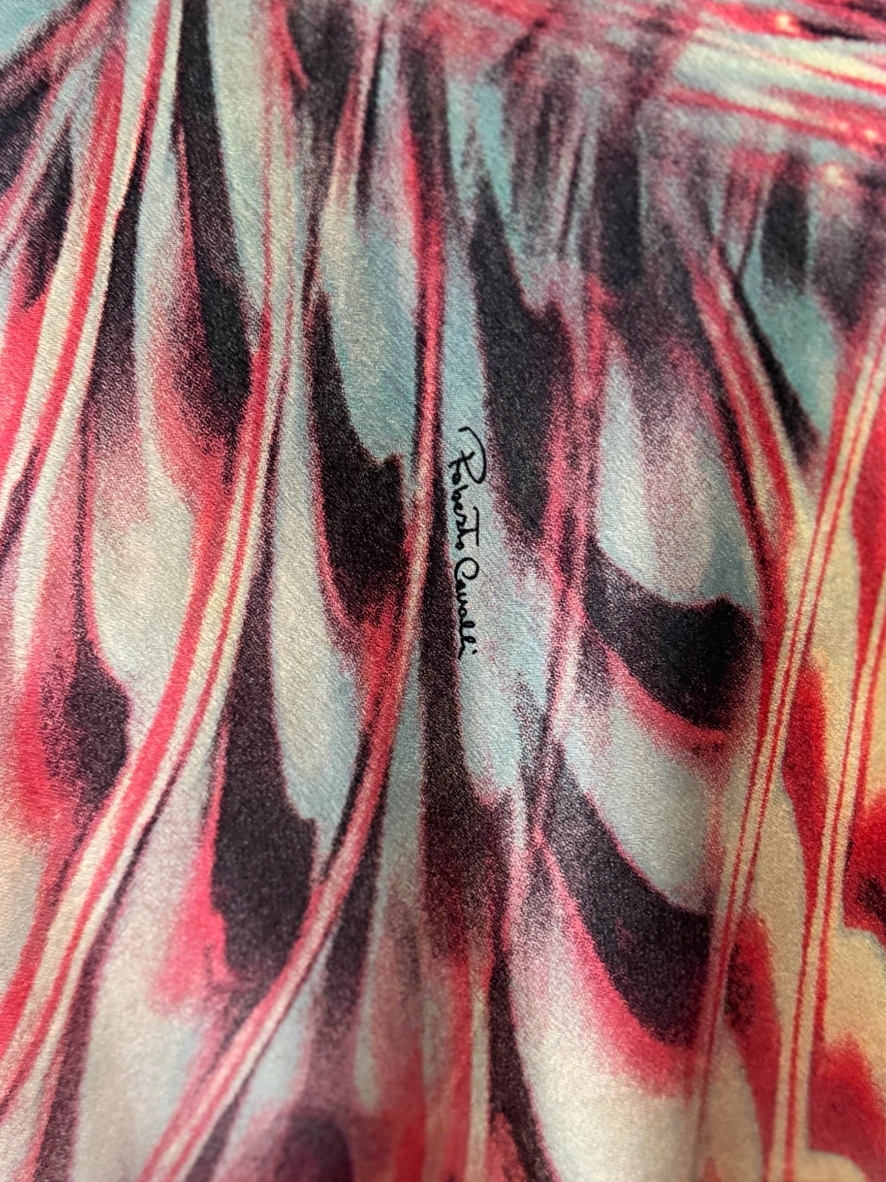 Roberto Cavalli Optical Illusion Silk Dress, SS 2001