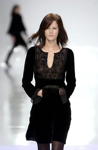 Blumarine Black Silk and Velvet Mini Dress, FW 2002