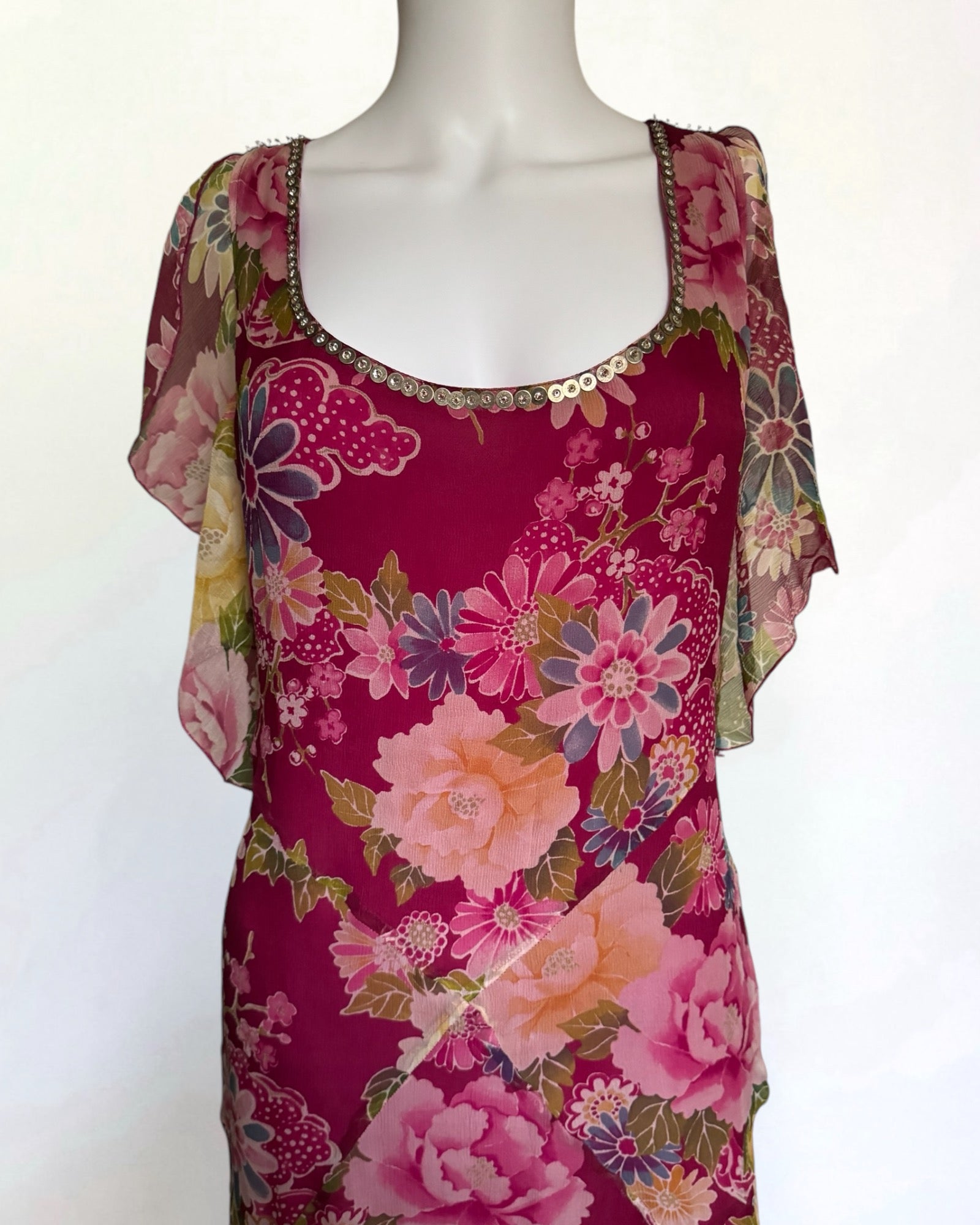 Blumarine Silk Floral Dress, SS 2006