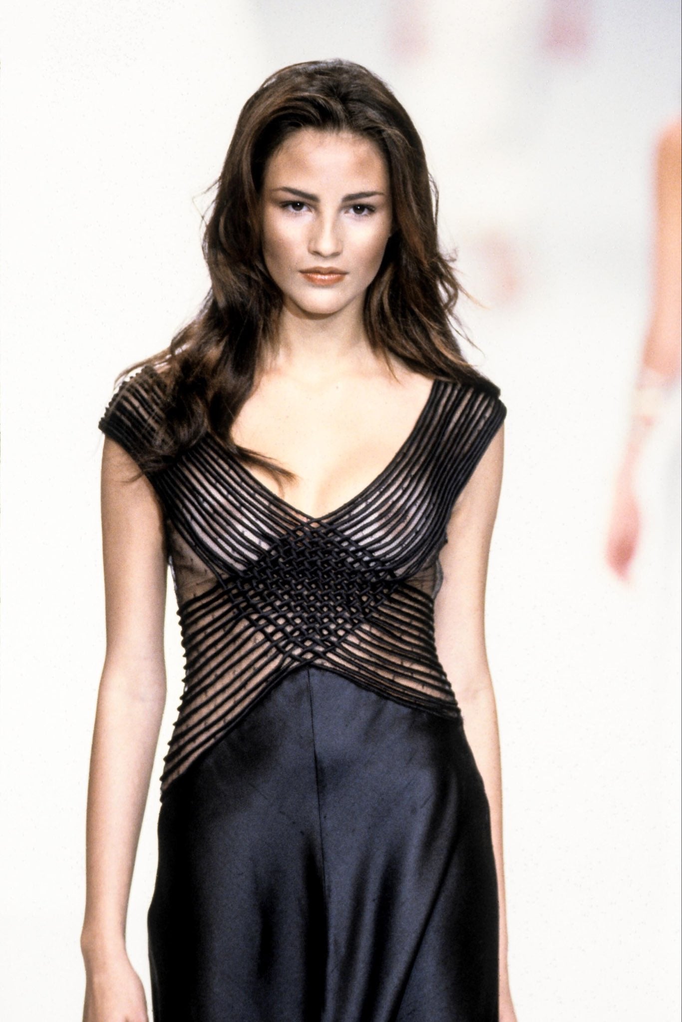 Valentino Black Lattice Evening Gown, SS 1999