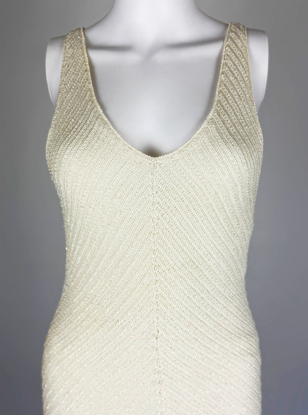 Ralph Lauren Ivory Knit Sequin Gown, c. 2000s