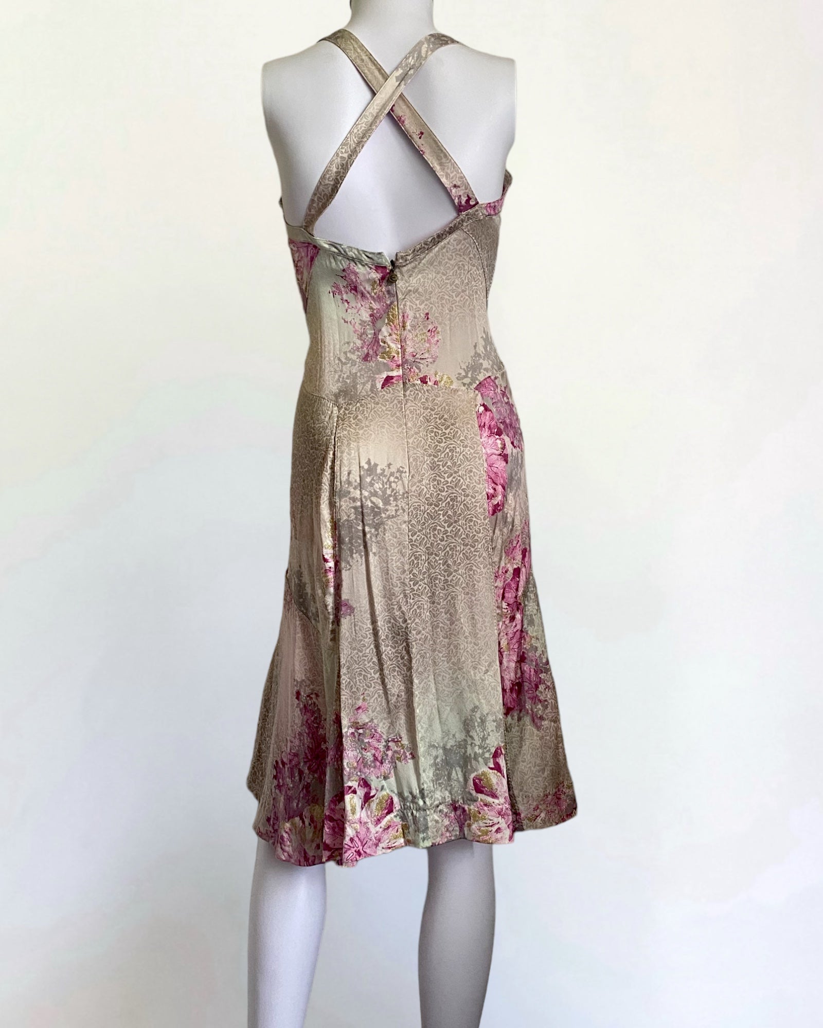 Roberto Cavalli Silk Floral Dress, c. 2000s