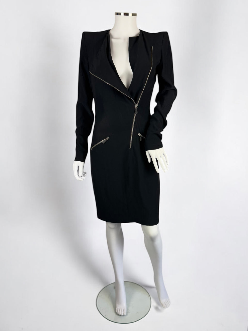 Alexander McQueen Black Zip Mini Dress, Resort 2010