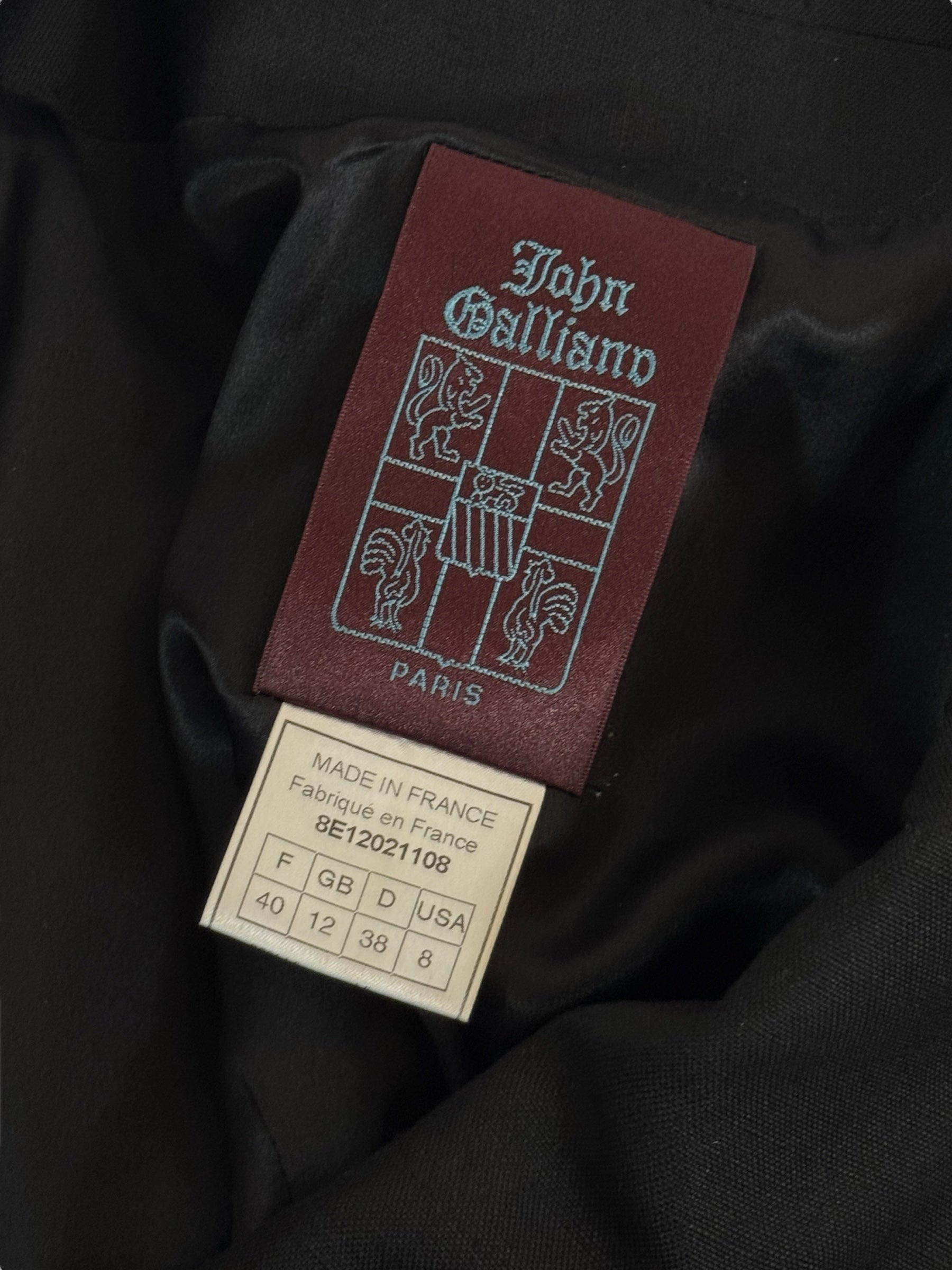 John Galliano Black Linen Blend Tailcoat Suit, SS 1998