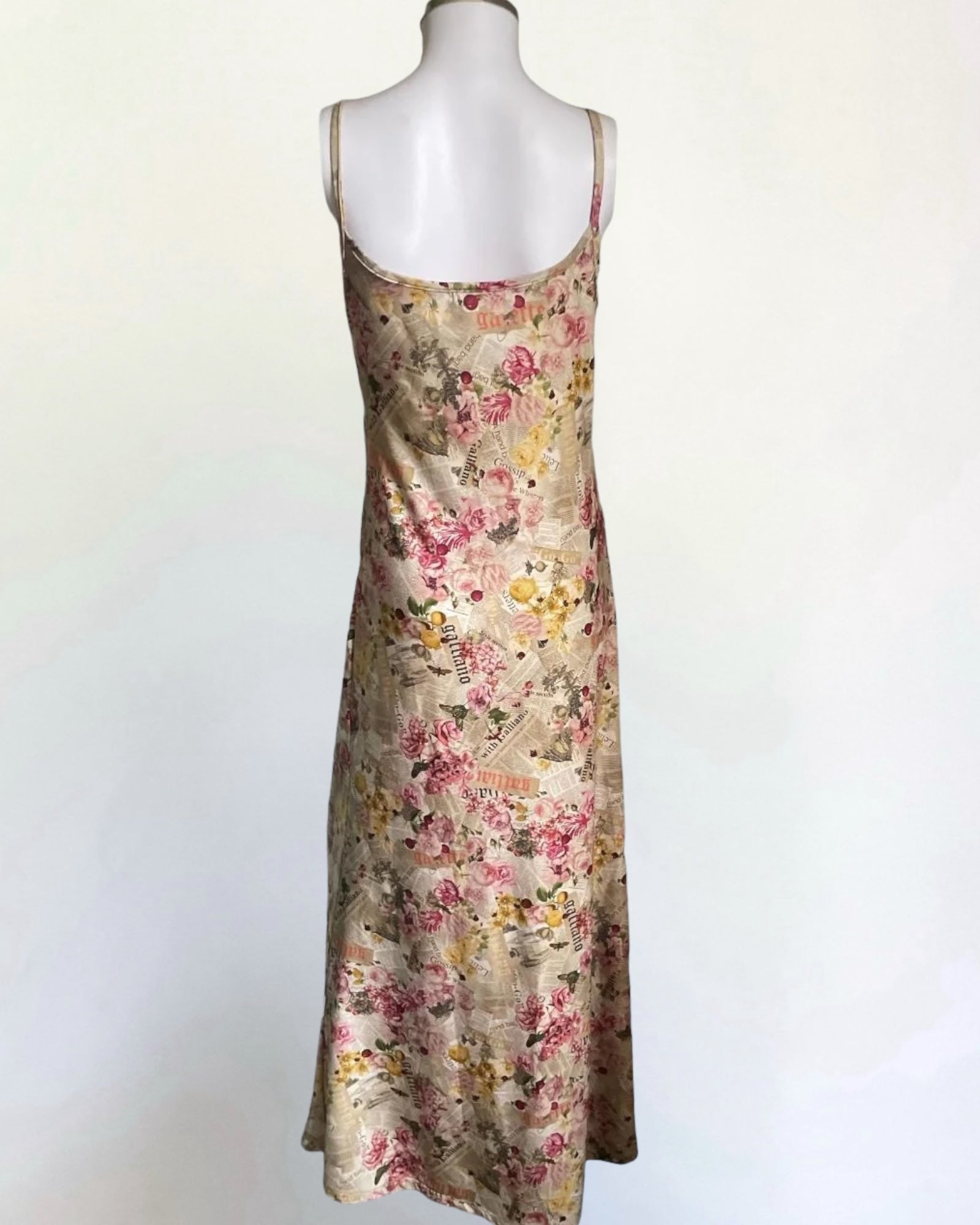 John Galliano Newspaper Maxi Dress, c. 2000s