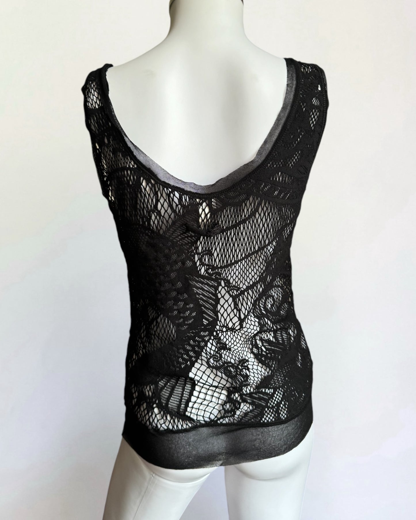 Jean Paul Gaultier Soleil Black Mesh Top, c. 2000s