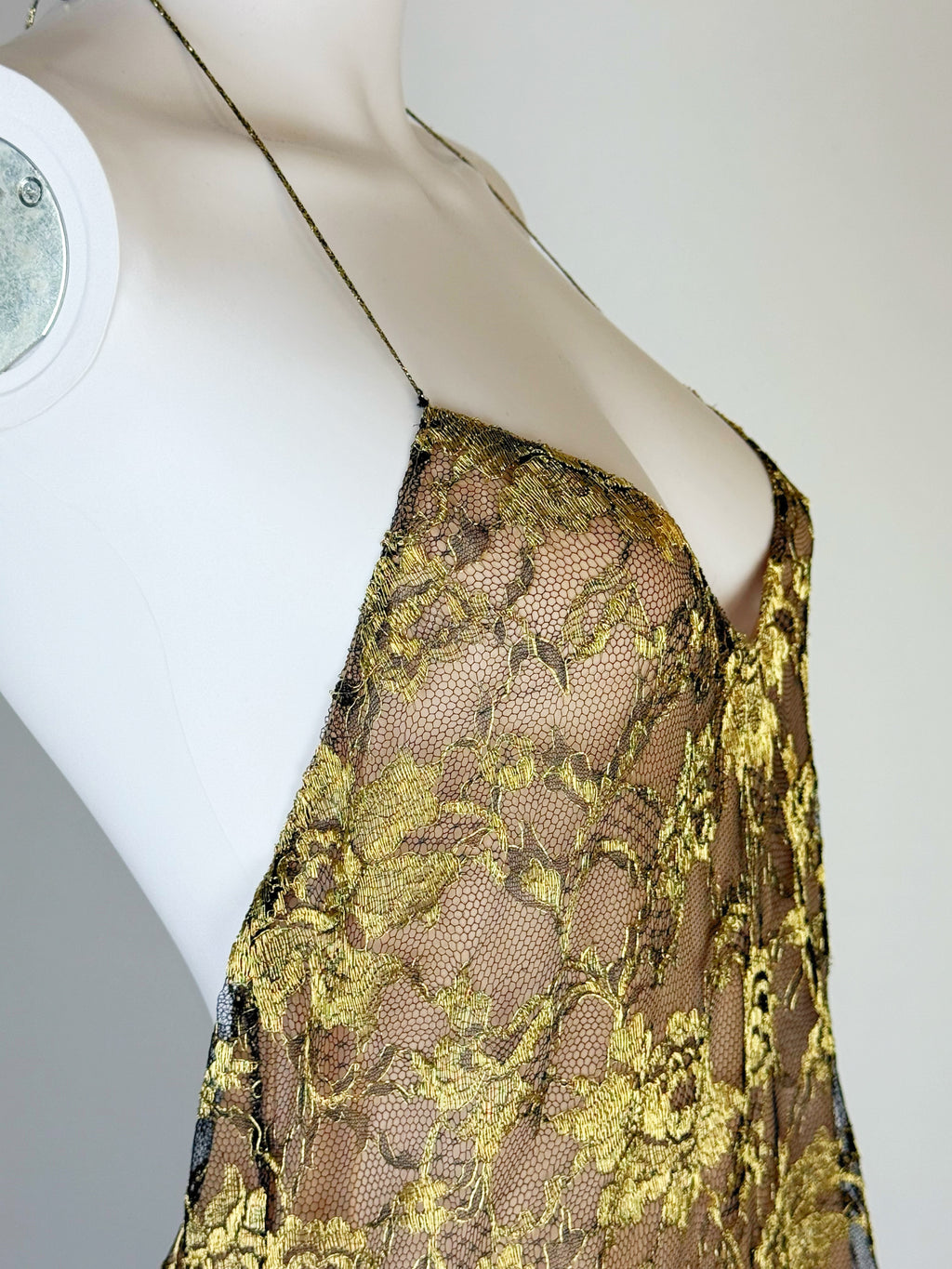 Ralph Lauren Gold Lace Gown, FW 1996