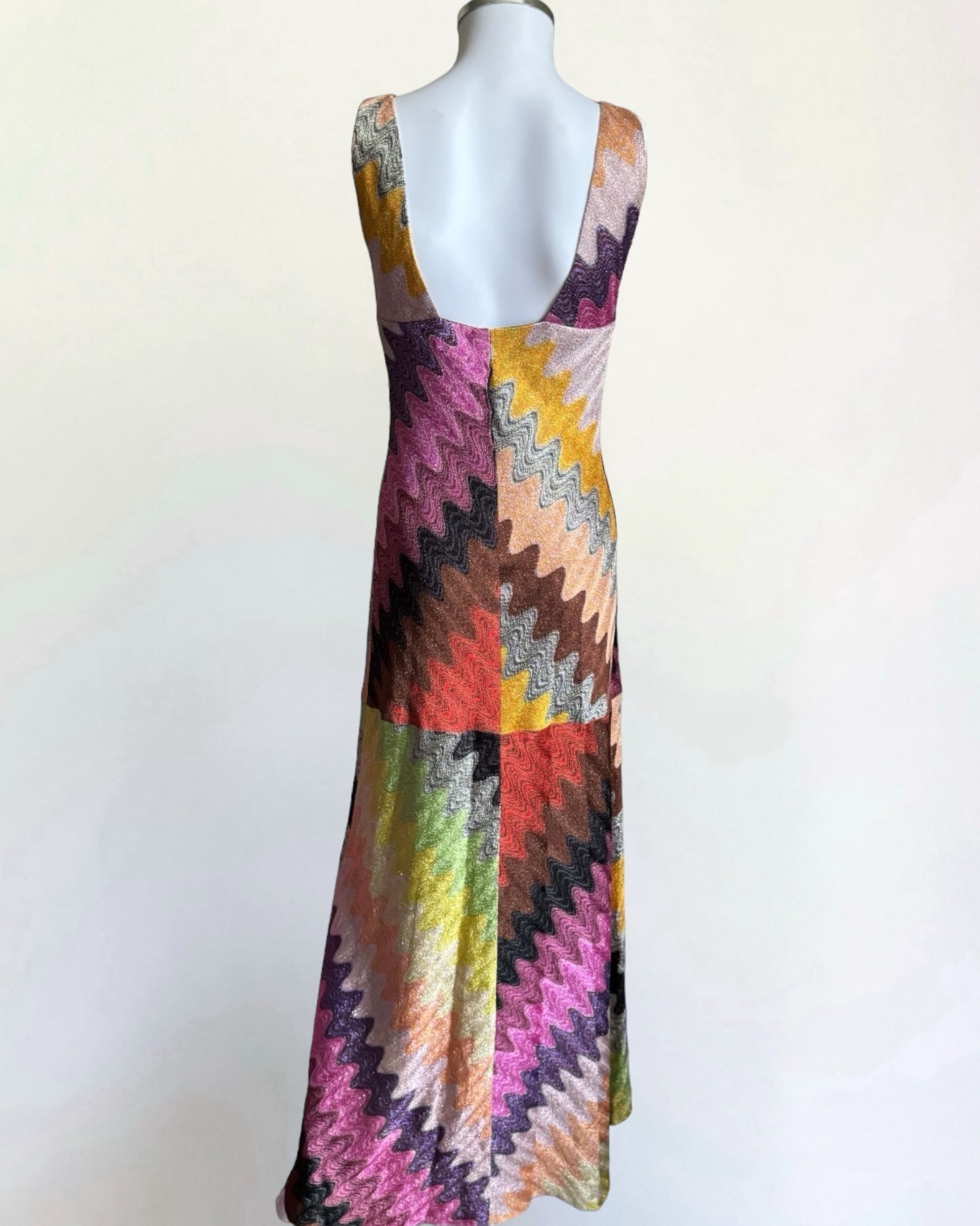 Missoni Metallic Crochet Knit Multicolour Gown, Contemporary