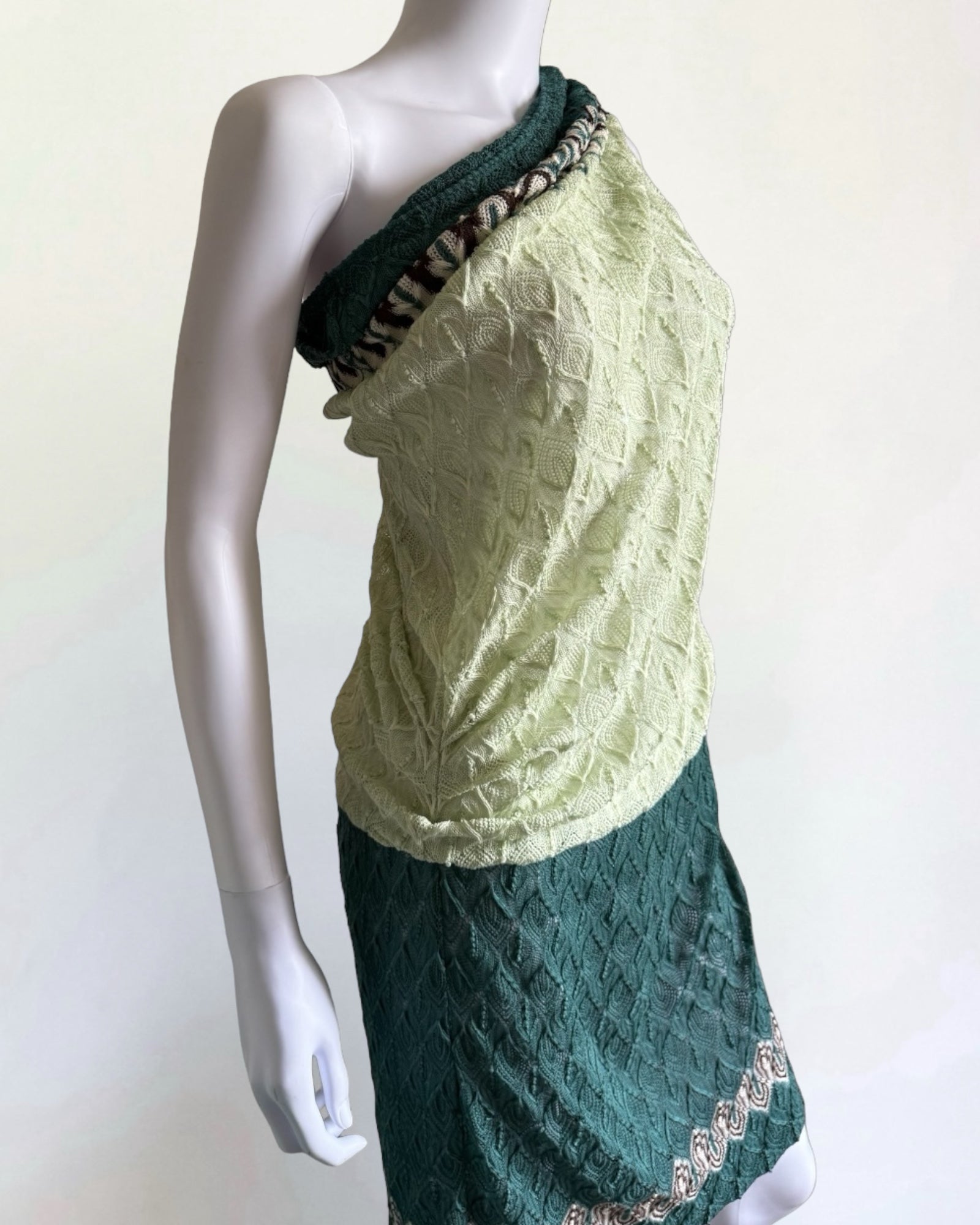 Missoni Knit One Shoulder Mini Dress, c. 2000s