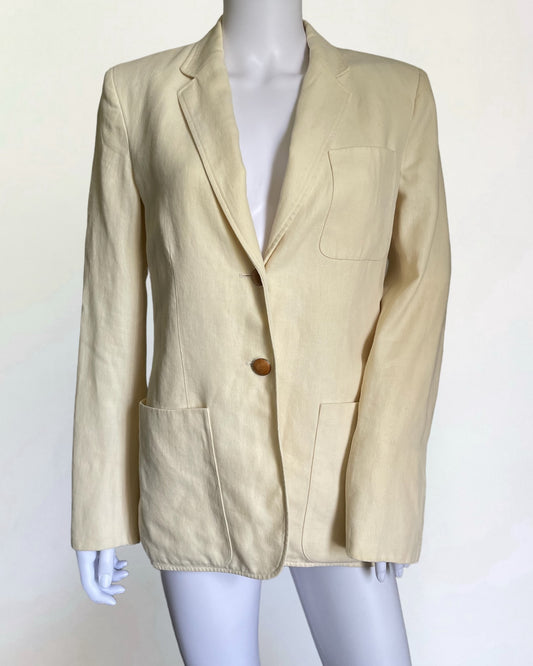 Hermès Ivory Linen Blazer, c. 2000s