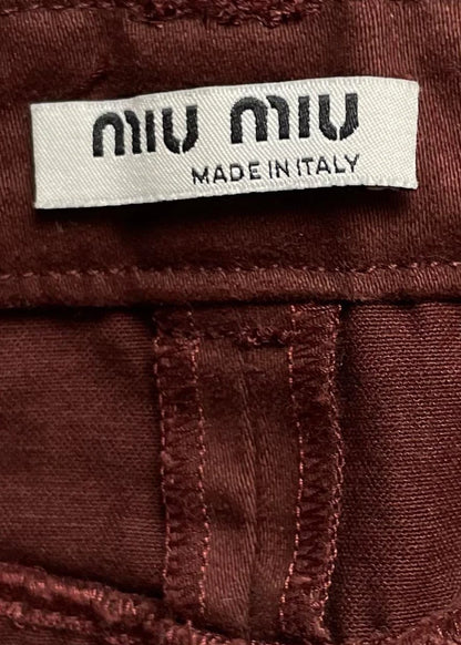 Miu Miu Box Pleat Burgundy Skirt, c. 2000s