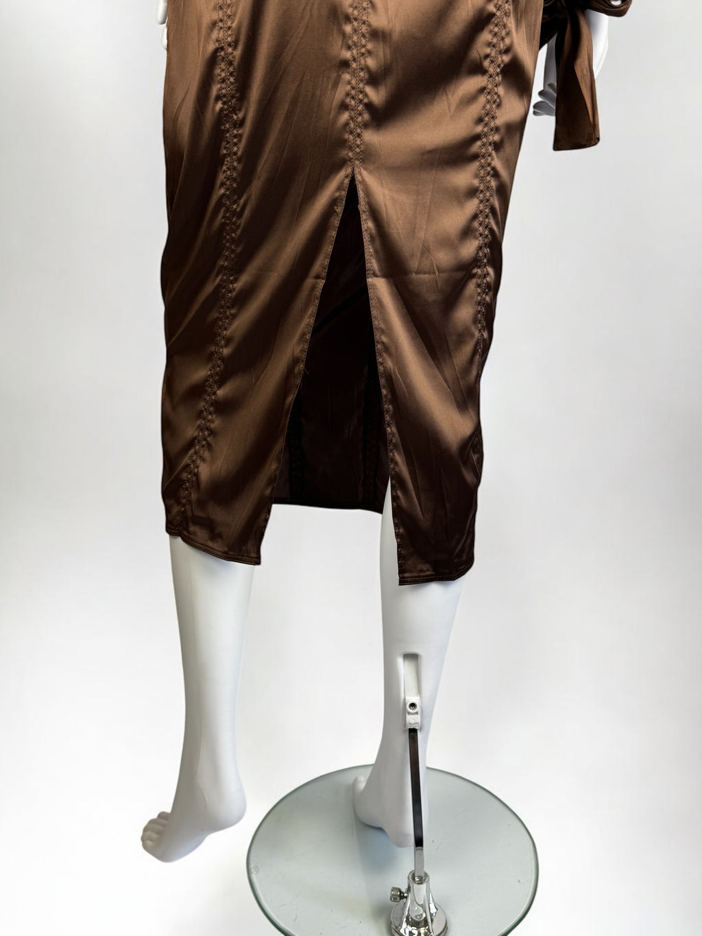 Gucci by Tom Ford Brown Silk Bow Dress, FW 2003
