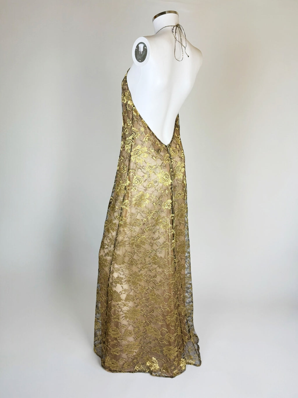 Ralph Lauren Gold Lace Gown, FW 1996