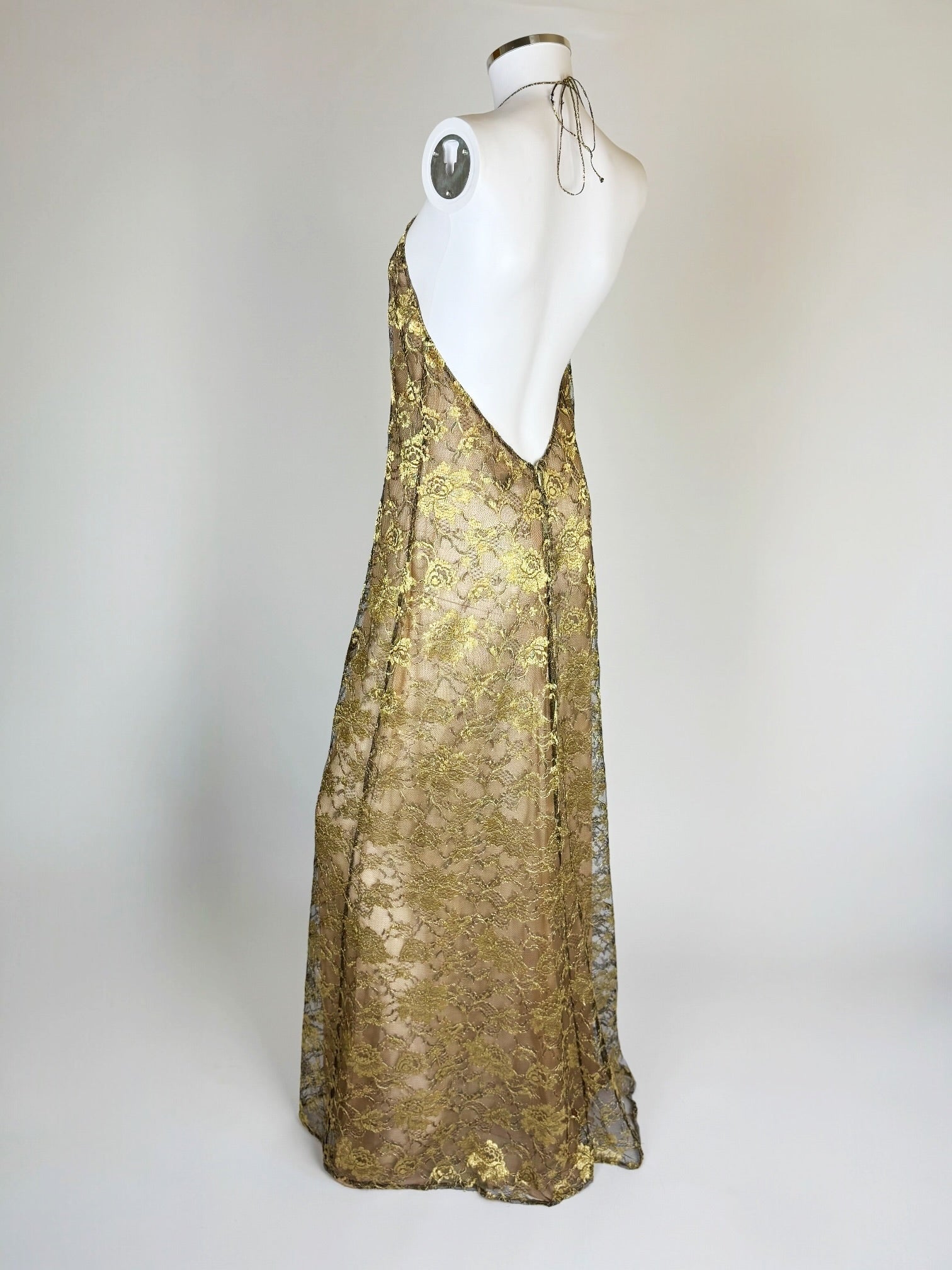 Ralph Lauren Gold Lace Gown, FW 1996