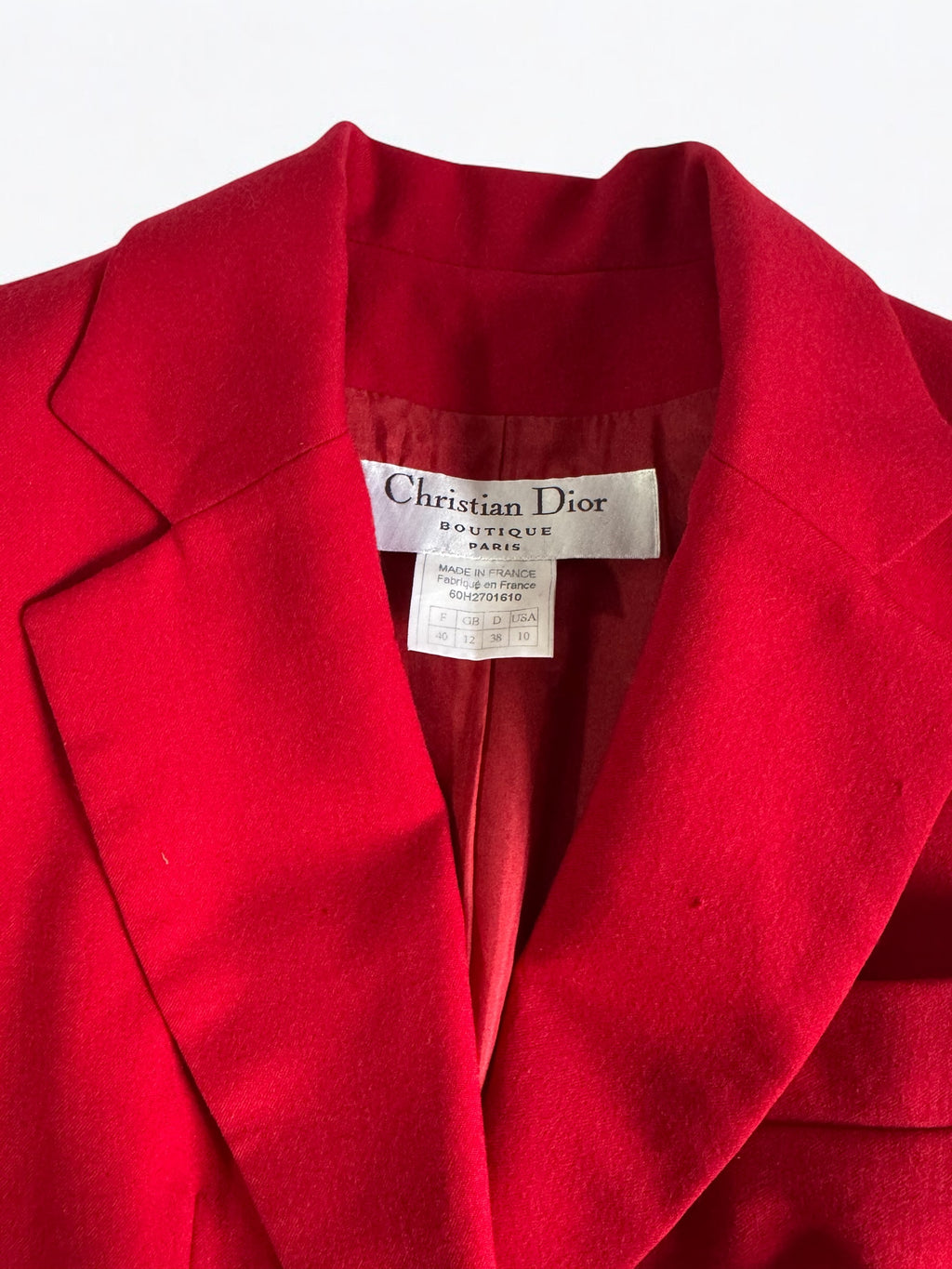 Christian Dior by Gianfranco Ferré Red Wool Blazer, FW 1996