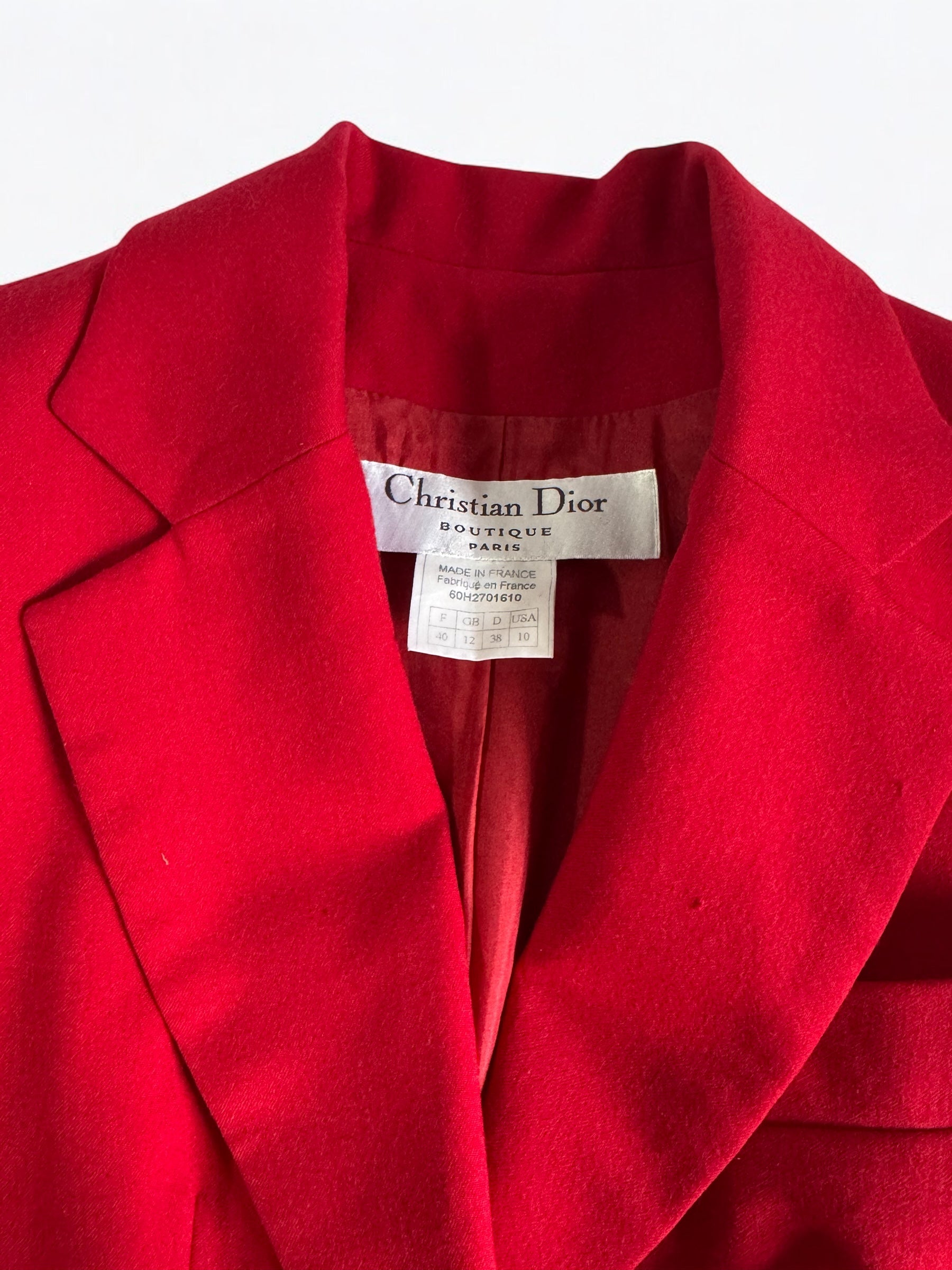 Christian Dior by Gianfranco Ferré Red Wool Blazer, FW 1996